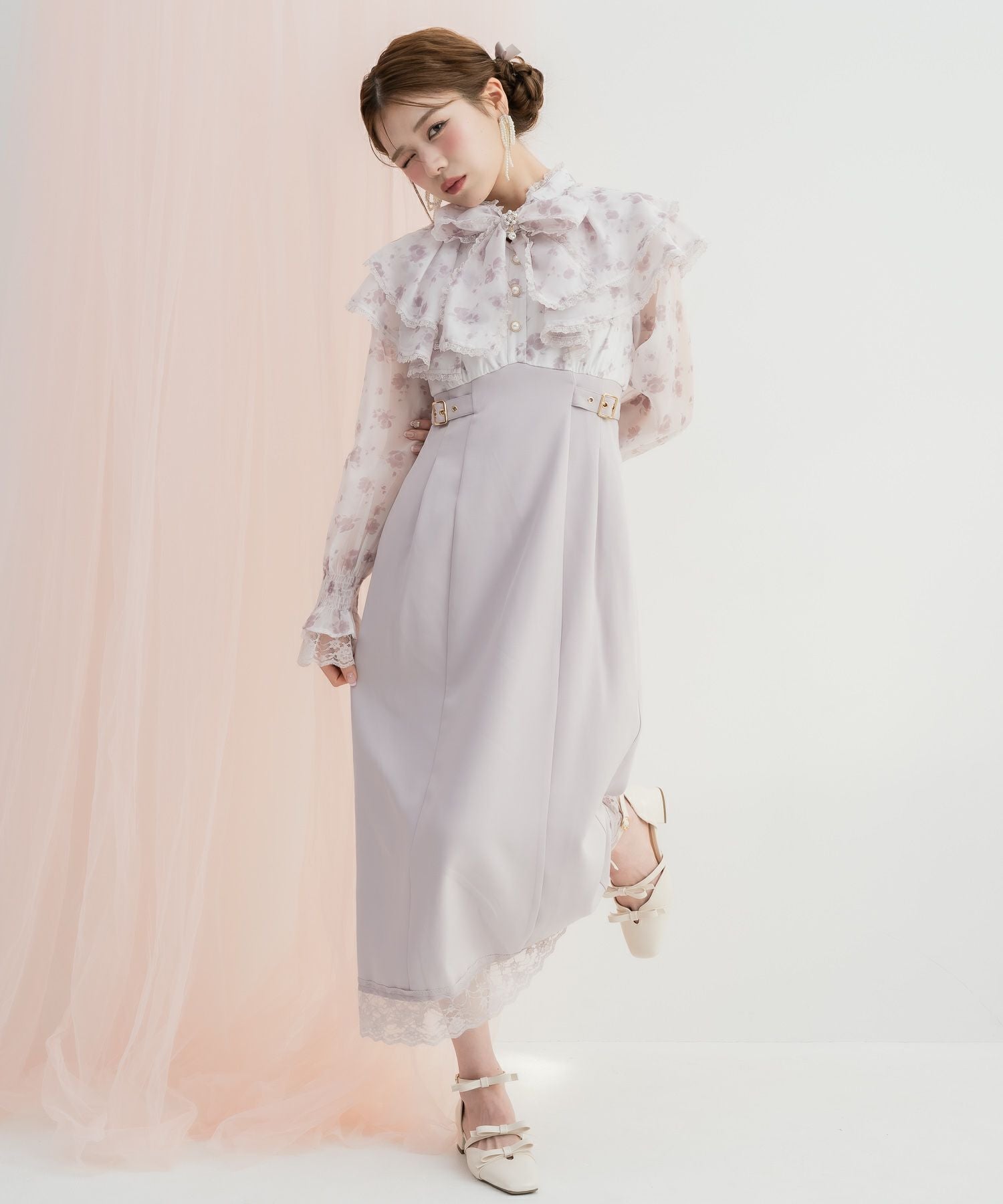 花柄プリントロングワンピース | Rlab store