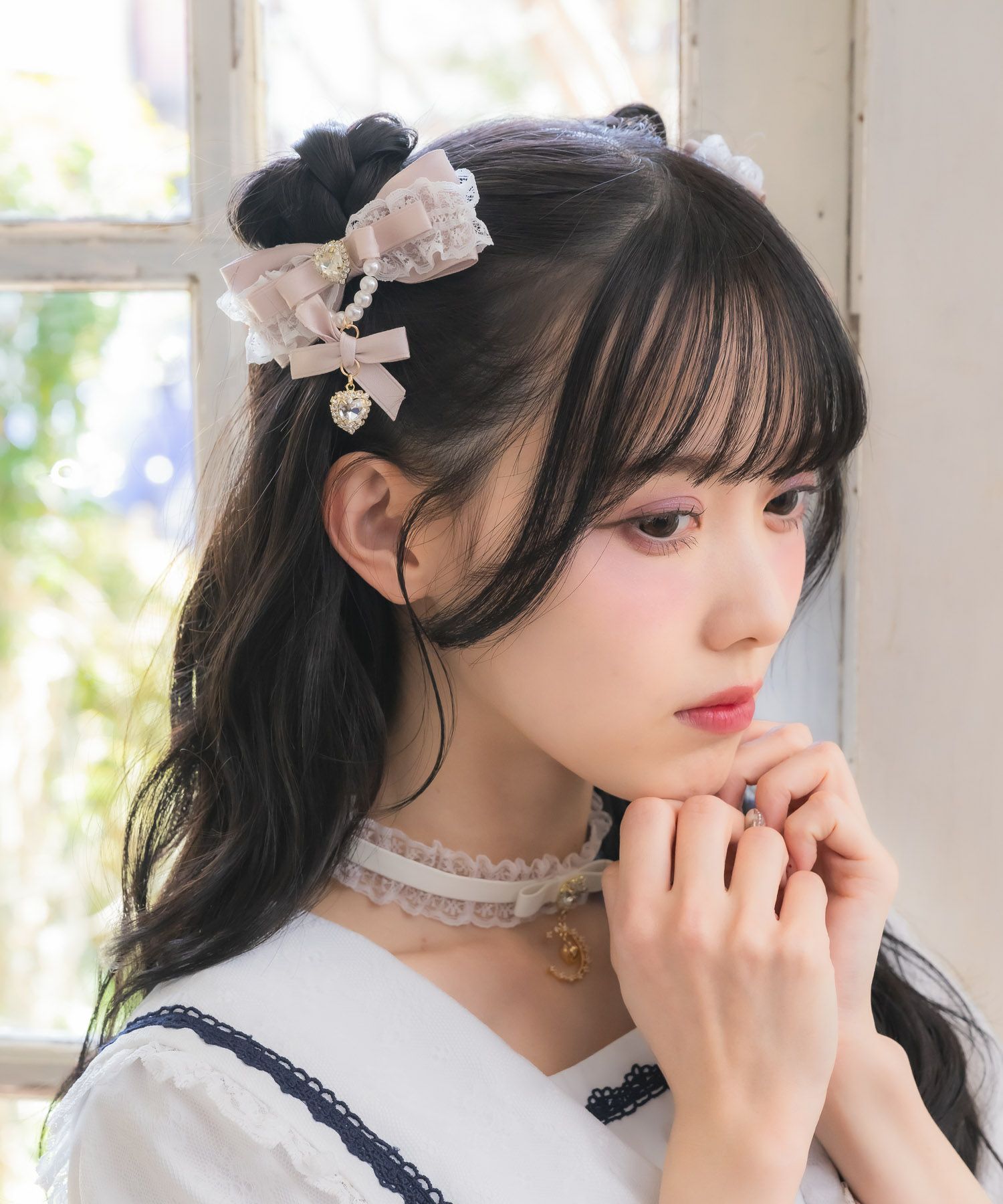 ギャザーレースレイヤードクリップセット | Rlab store