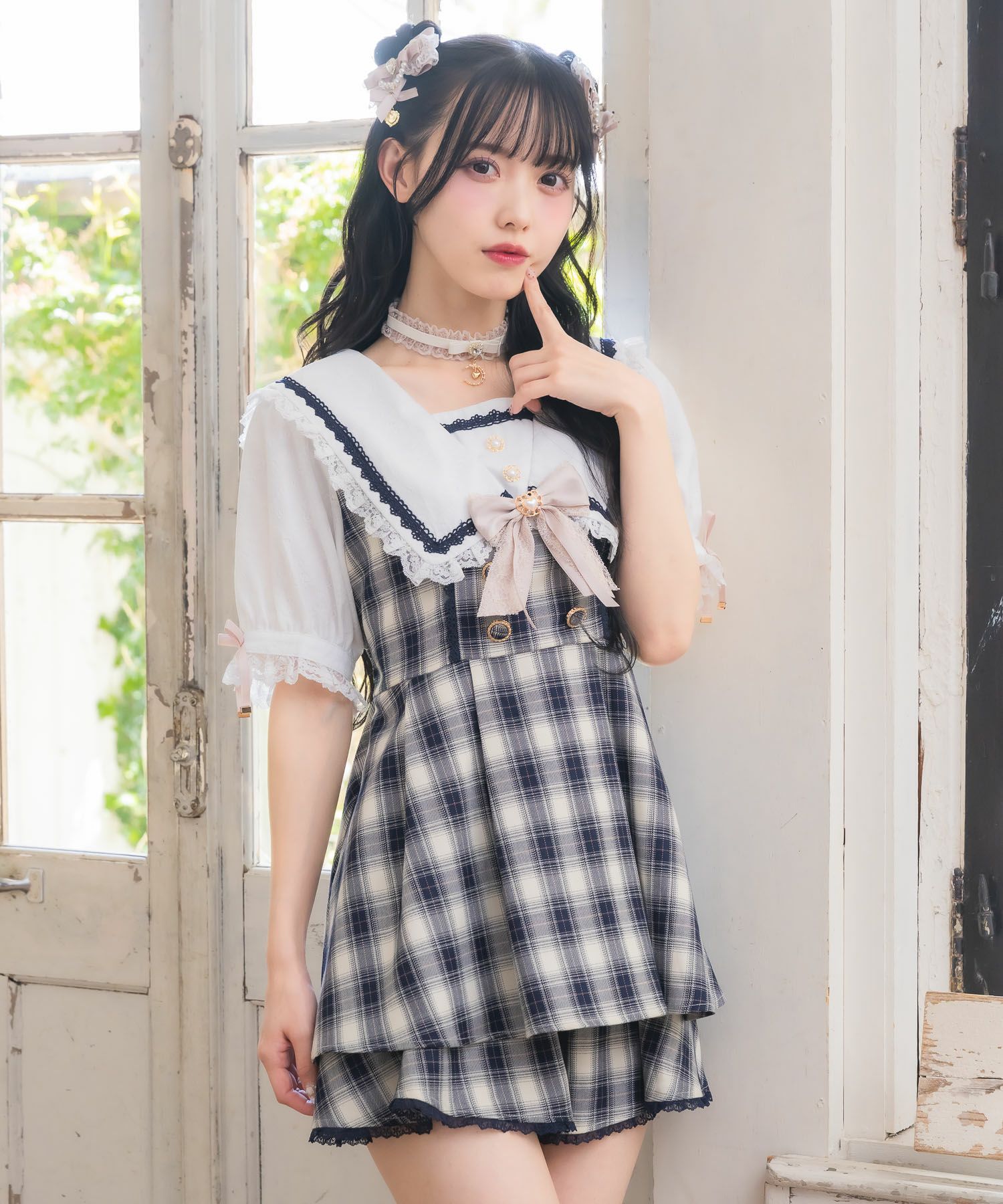 ギャザーレースレイヤードクリップセット | Rlab store