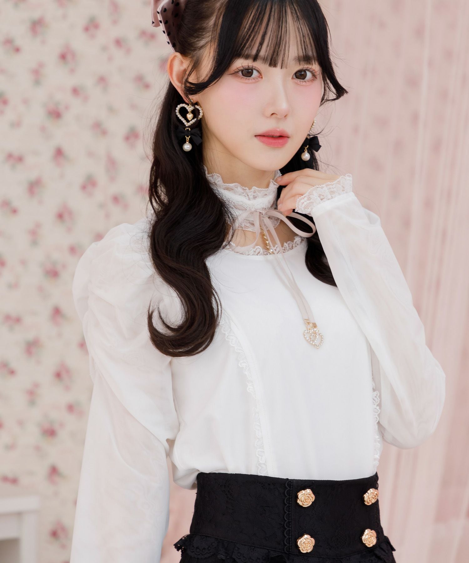 ポケットビジュー♡ブラウス ビジューチェーンシアートップス | Rlab store