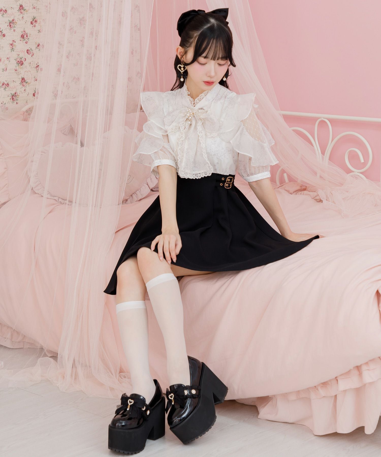 花柄ボウタイドッキングワンピース | Rlab store