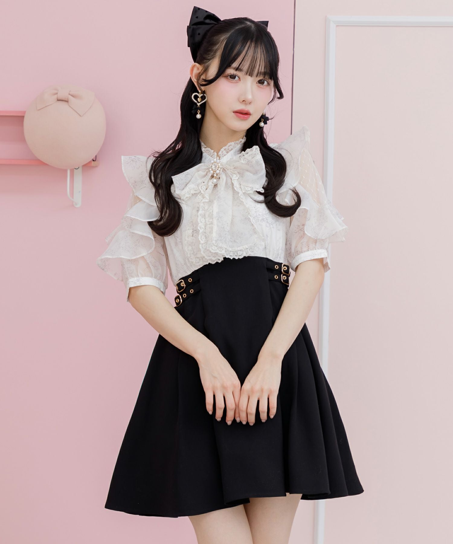 ROJITA 花柄ボウタイドッキングワンピース 花柄ボウタイドッキングワンピース | Rlab store
