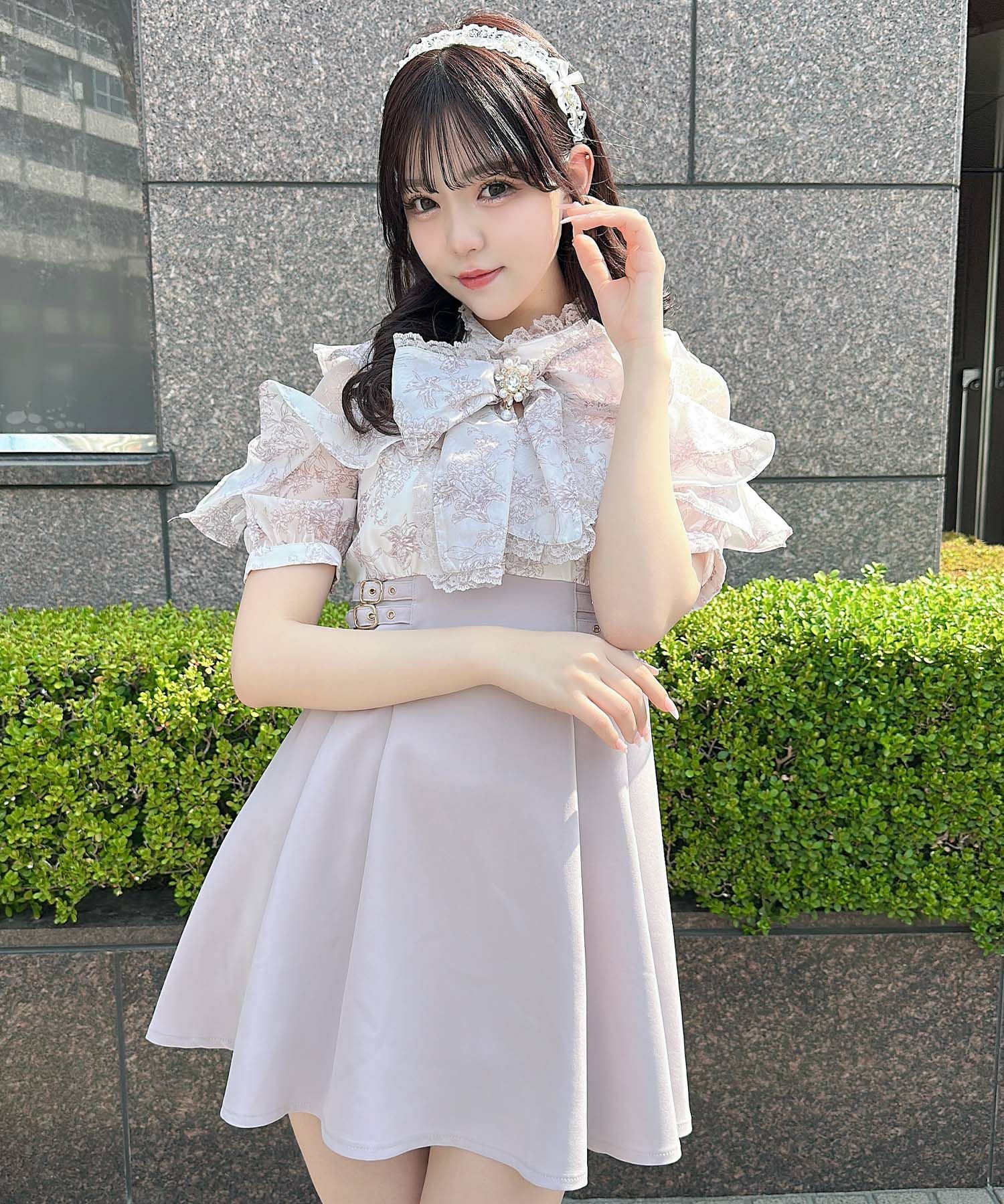 花柄ボウタイドッキングワンピース | Rlab store
