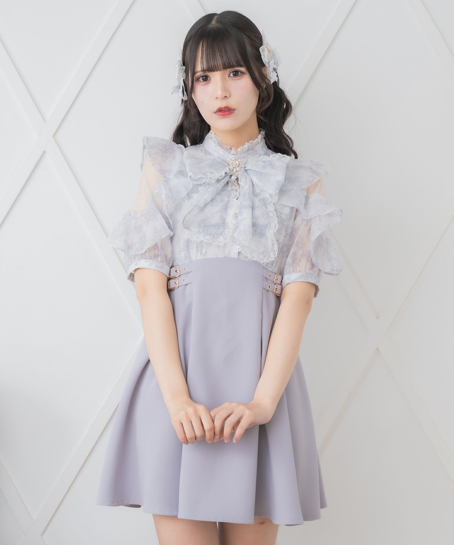 花柄ボウタイドッキングワンピース | Rlab store