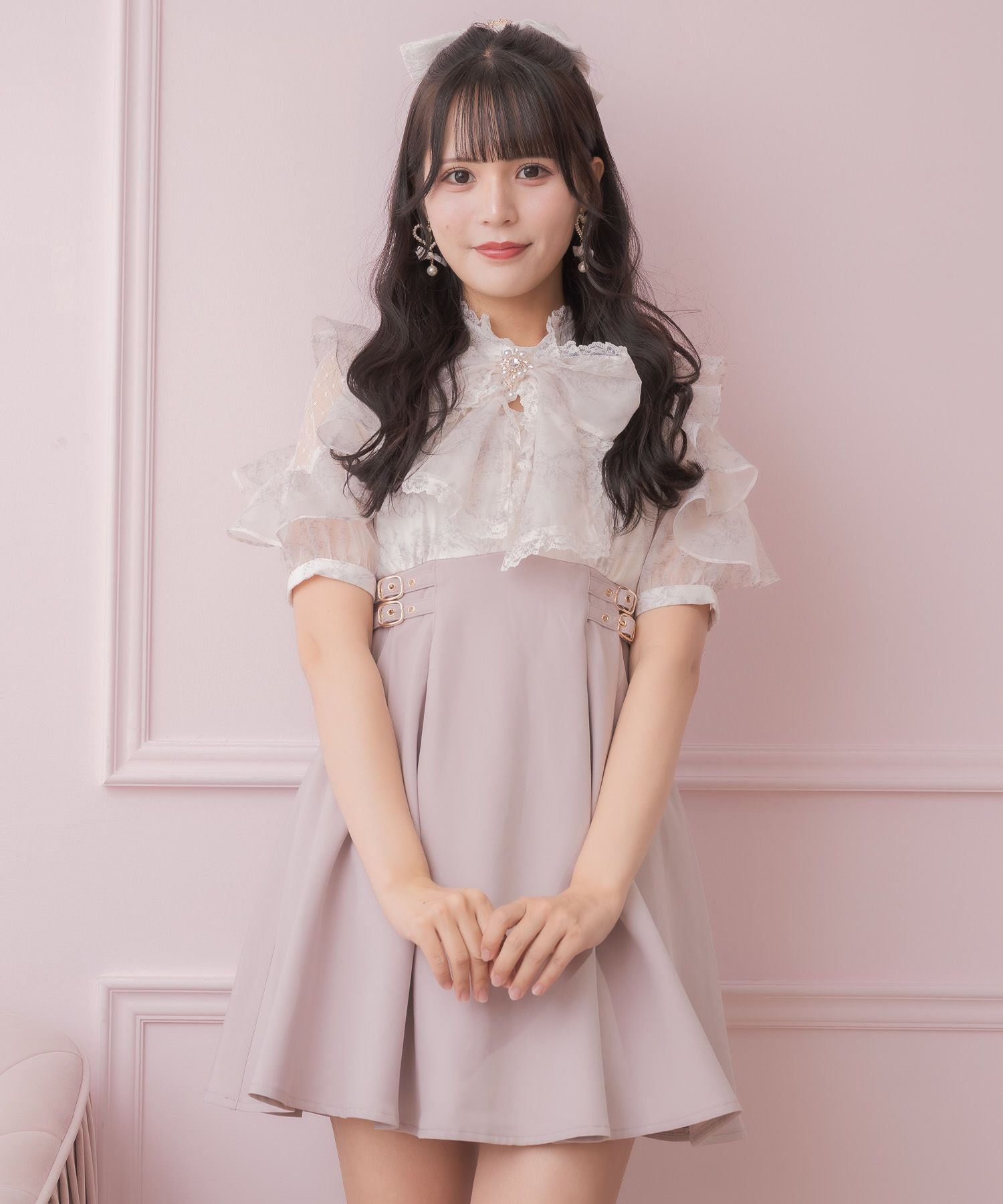 花柄ボウタイドッキングワンピース | Rlab store