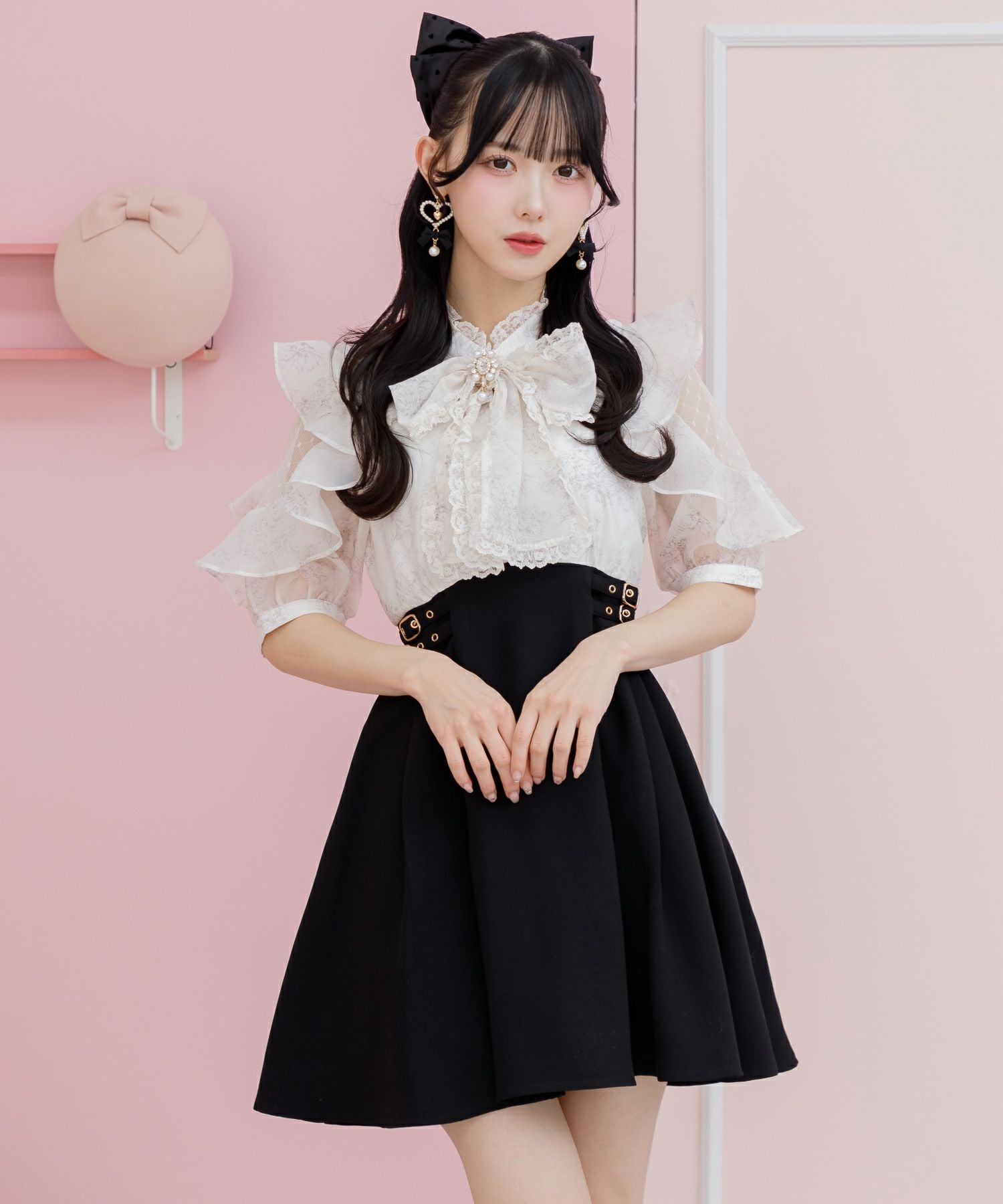 花柄ボウタイドッキングワンピース | Rlab store