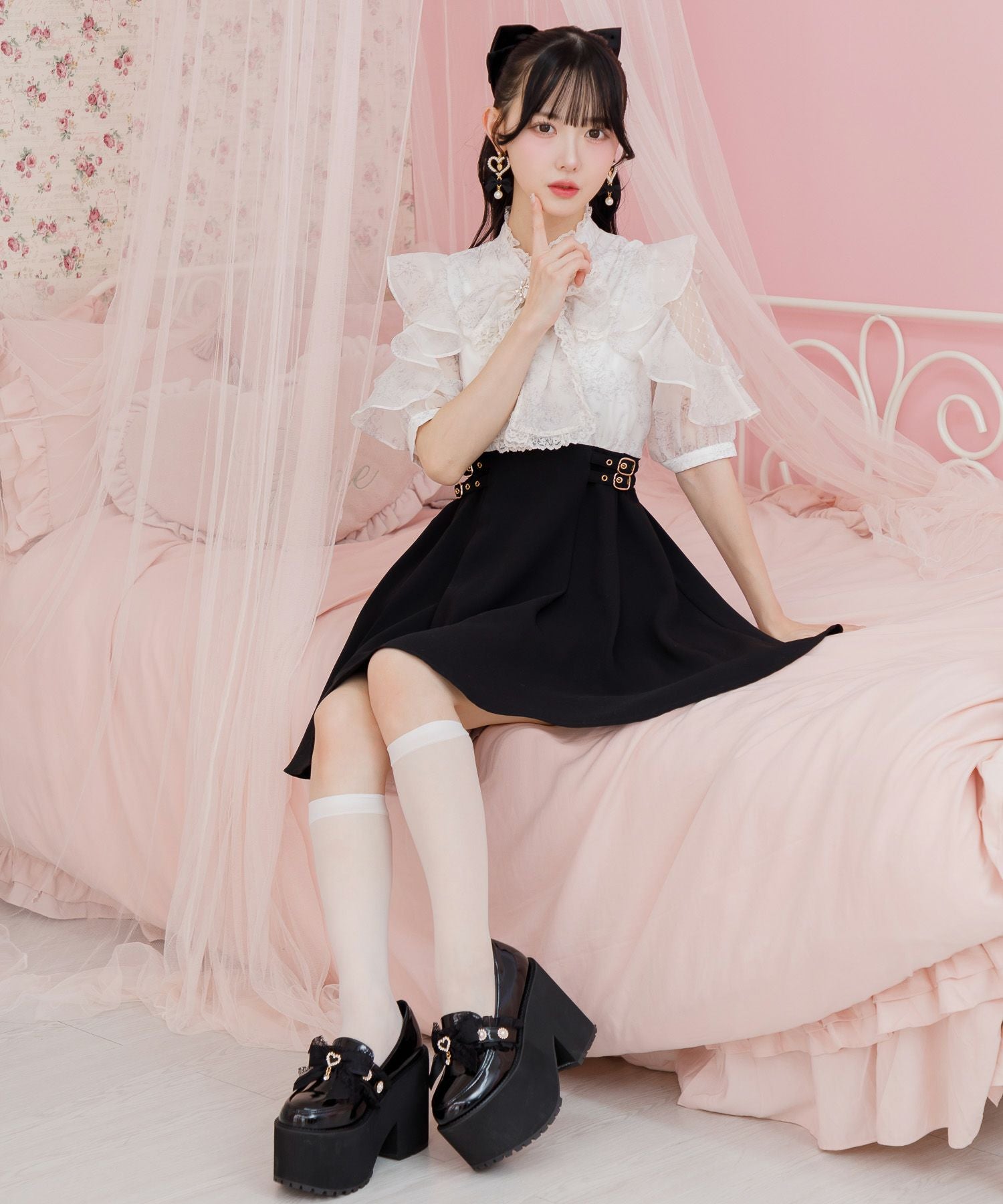 花柄ボウタイドッキングワンピース | Rlab store