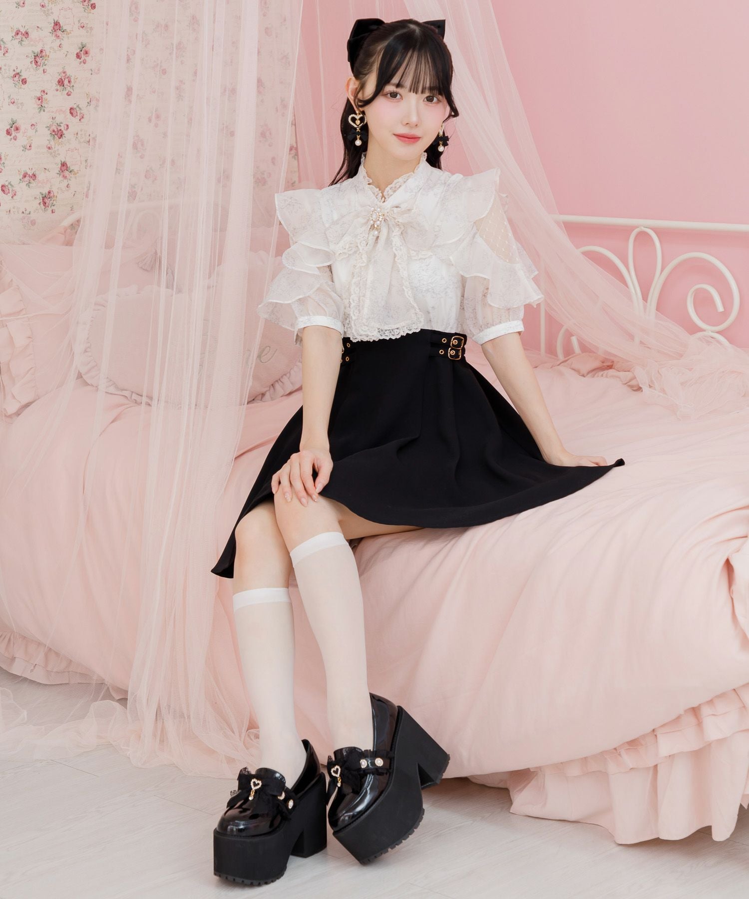 花柄ボウタイドッキングワンピース | Rlab store