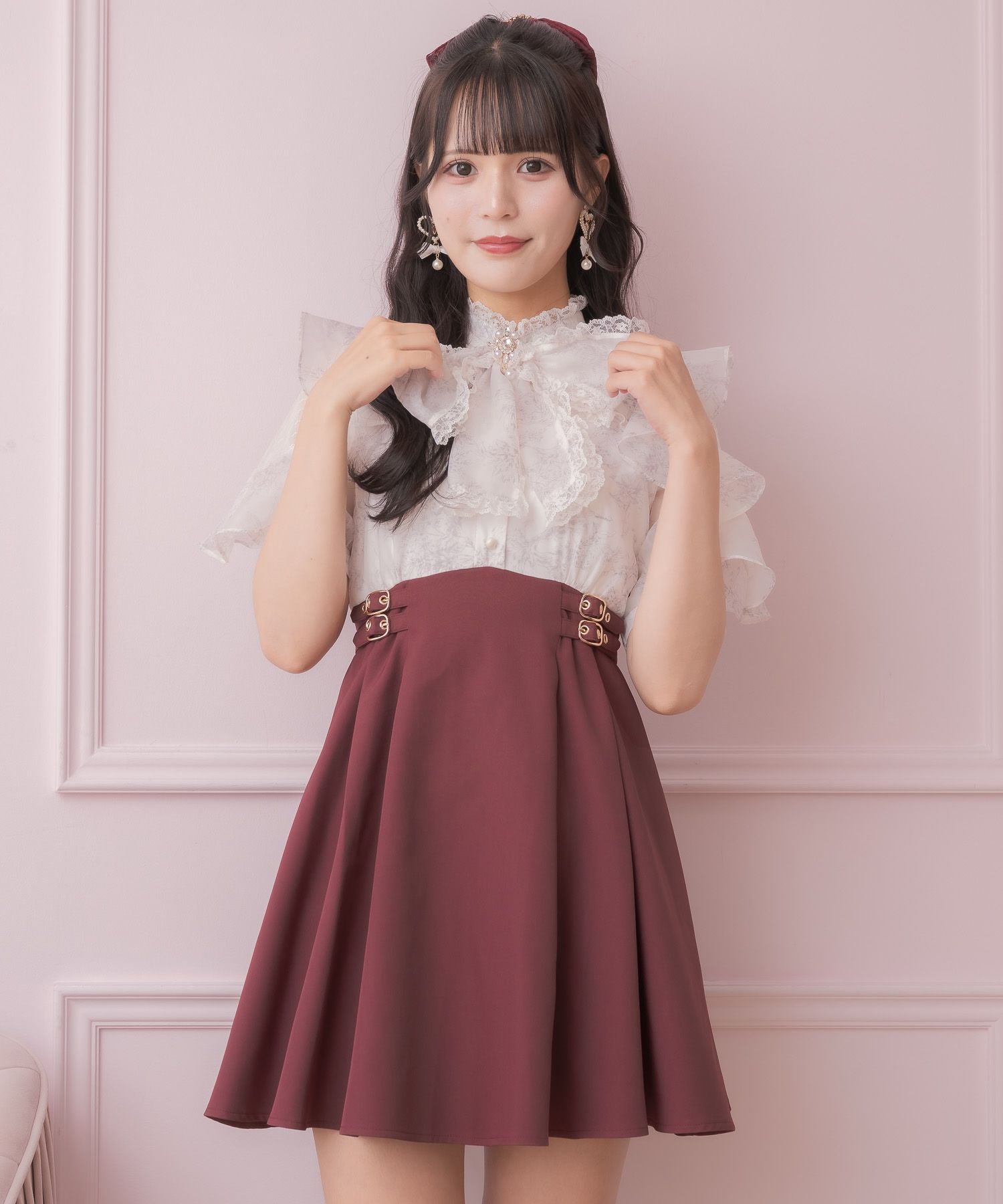 しず　プラダ　花柄　ボウタイワンピース 花柄ボウタイドッキングワンピース | Rlab store
