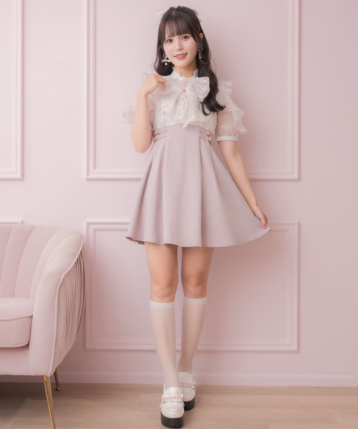 花柄ボウタイドッキングワンピース | Rlab store