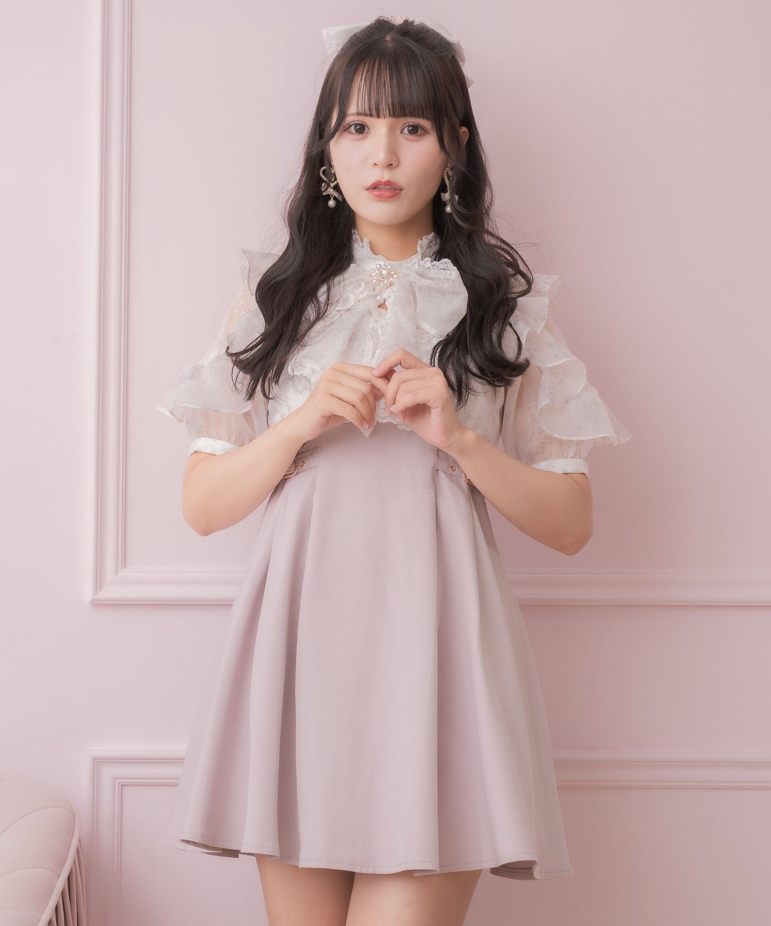 花柄ボウタイドッキングワンピース | Rlab store