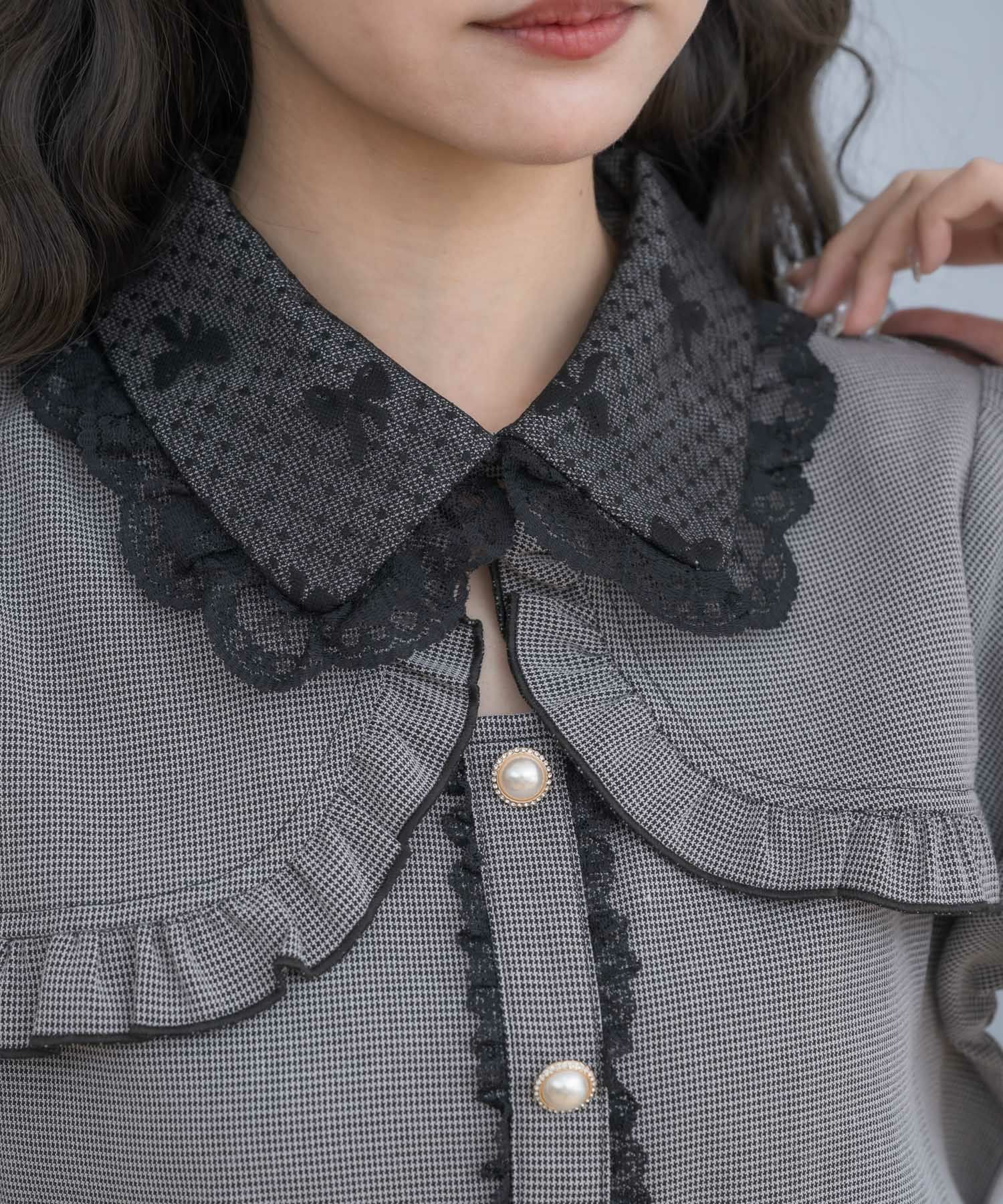 ネックレスチャーム付きボレロデザインブラウス | Rlab store