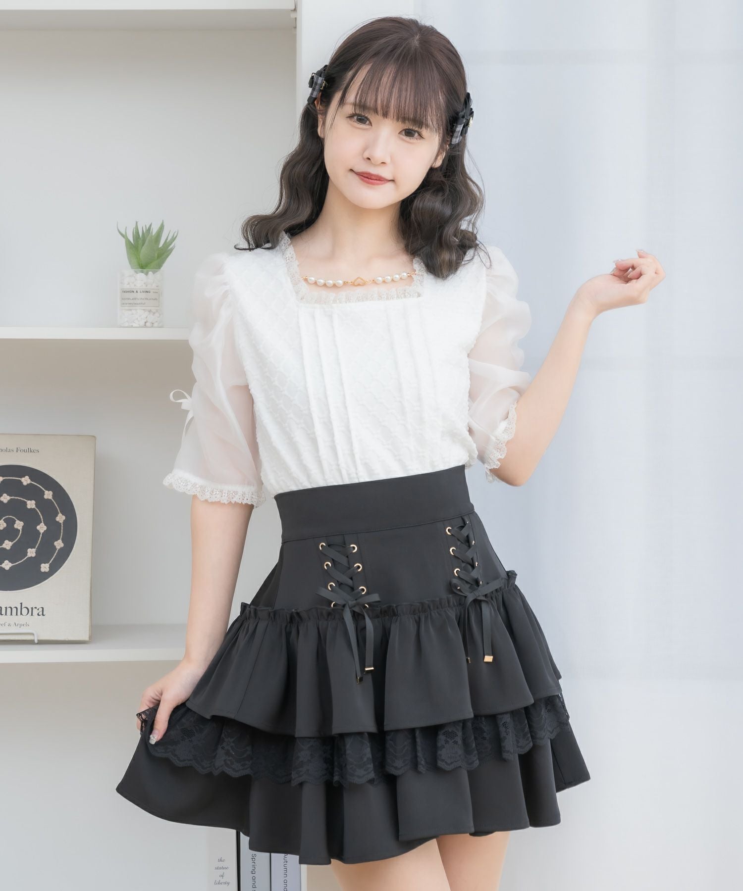 レースアップティアードミニスカパン | Rlab store