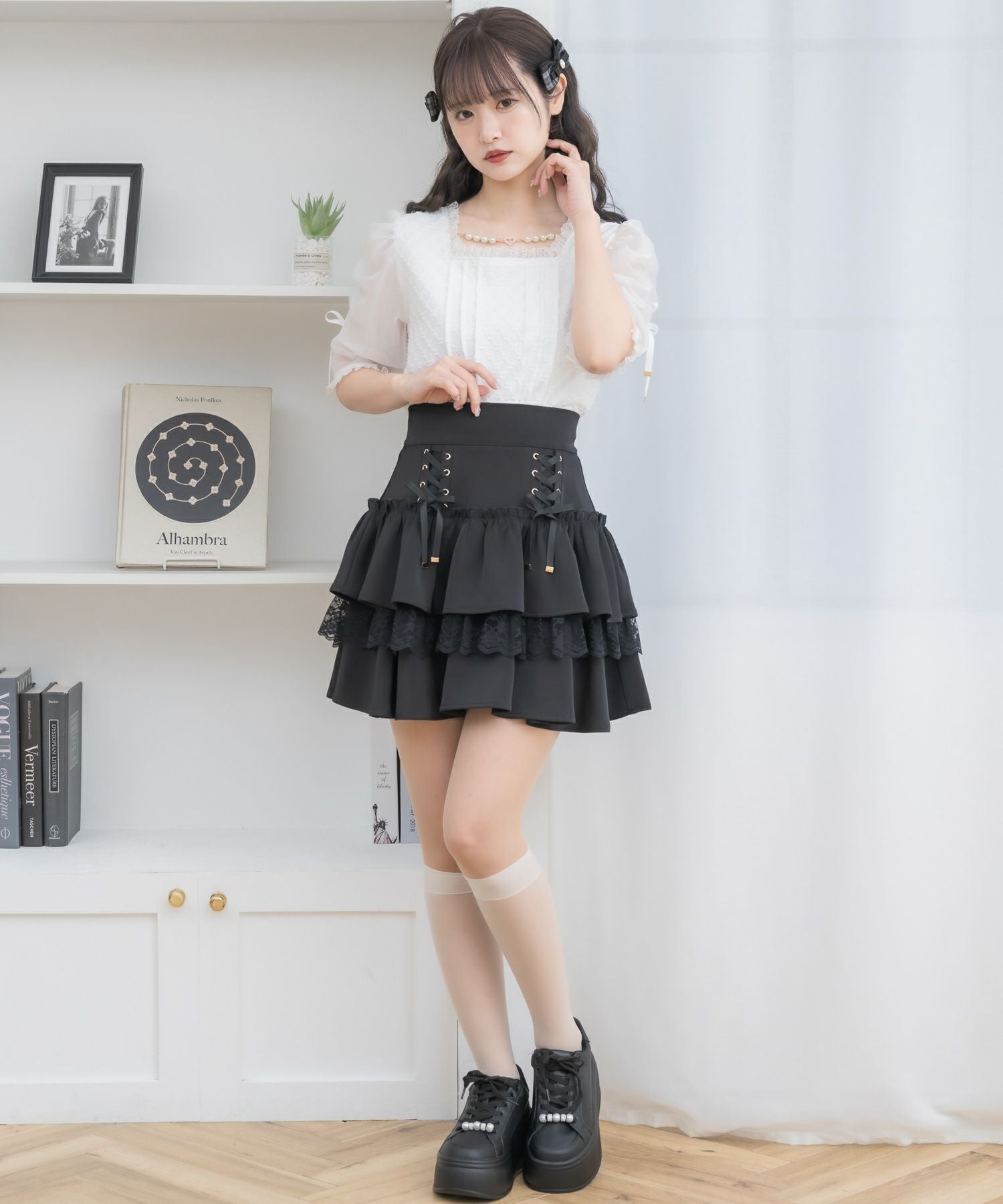 レースアップティアードミニスカパン | Rlab store