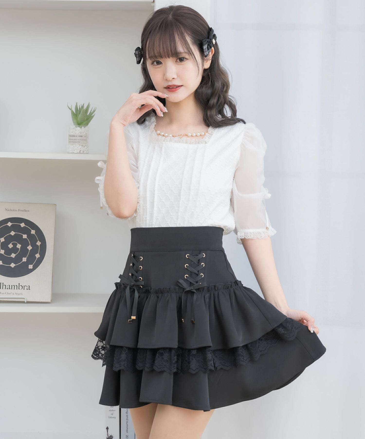 レースアップティアードミニスカパン | Rlab store