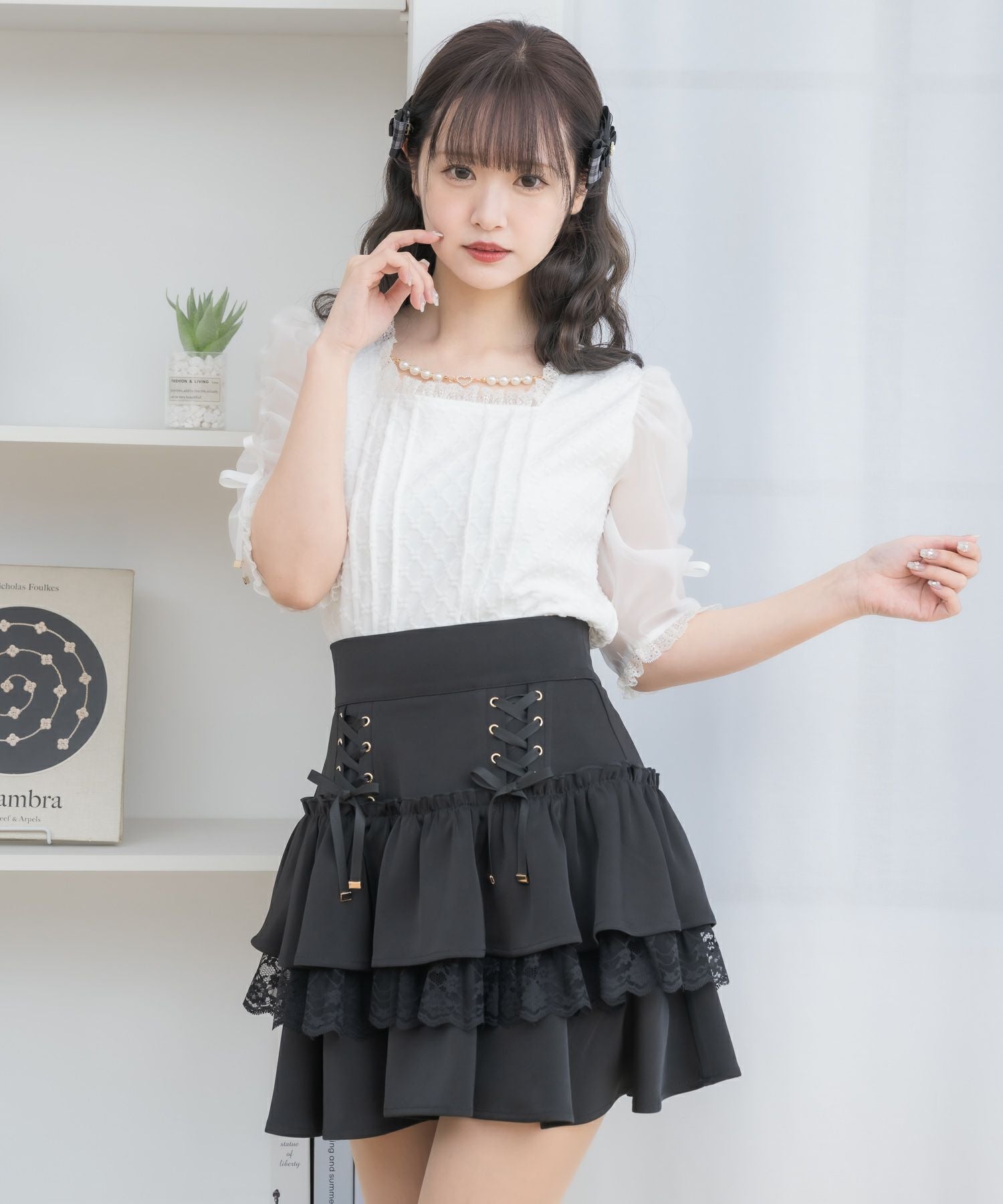 レースアップティアードミニスカパン | Rlab store