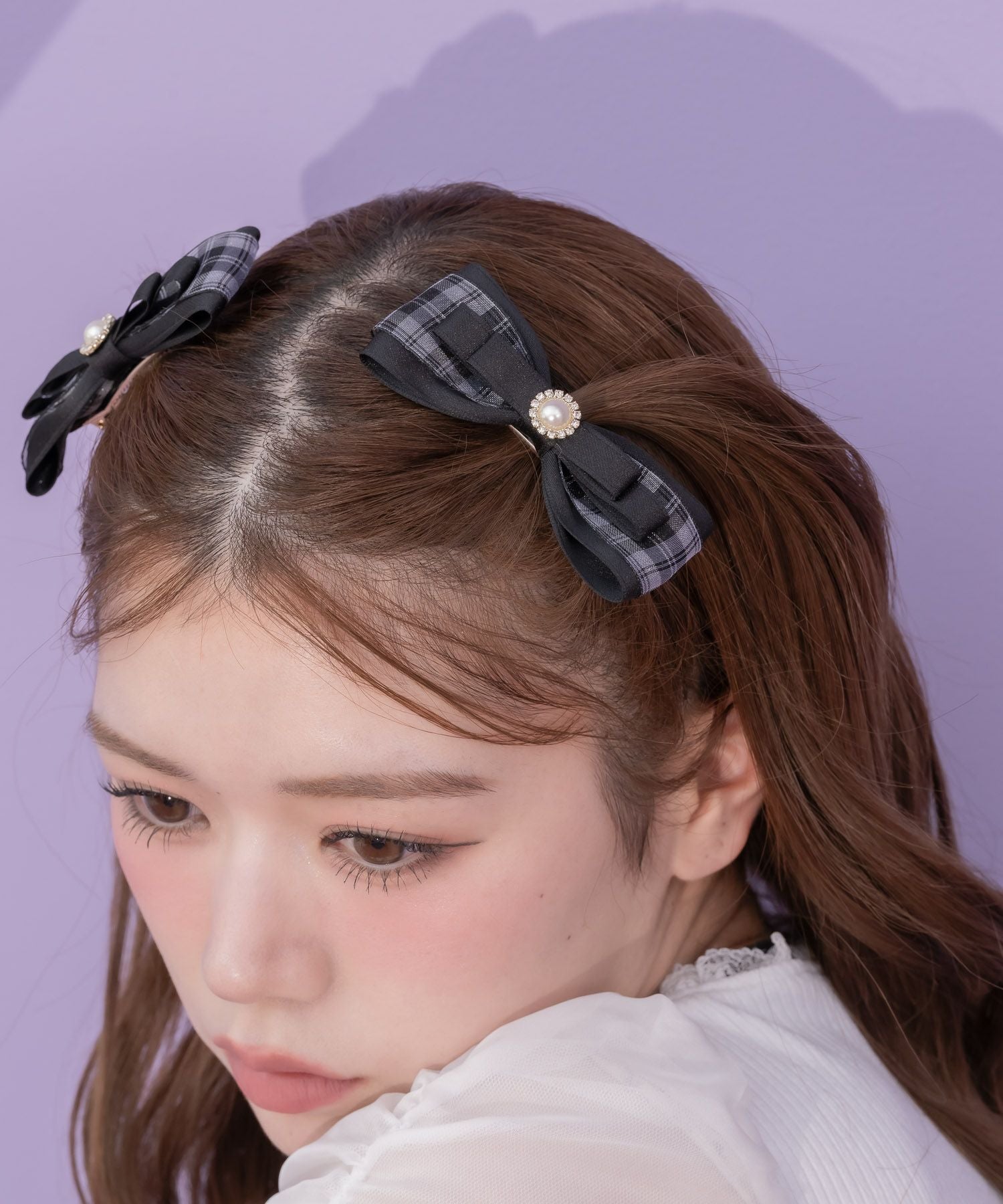 【即購入可】うたかた華かぐら　フリルJSK リボンクリップセット シアーチェックリボンクリップセット | Rlab store