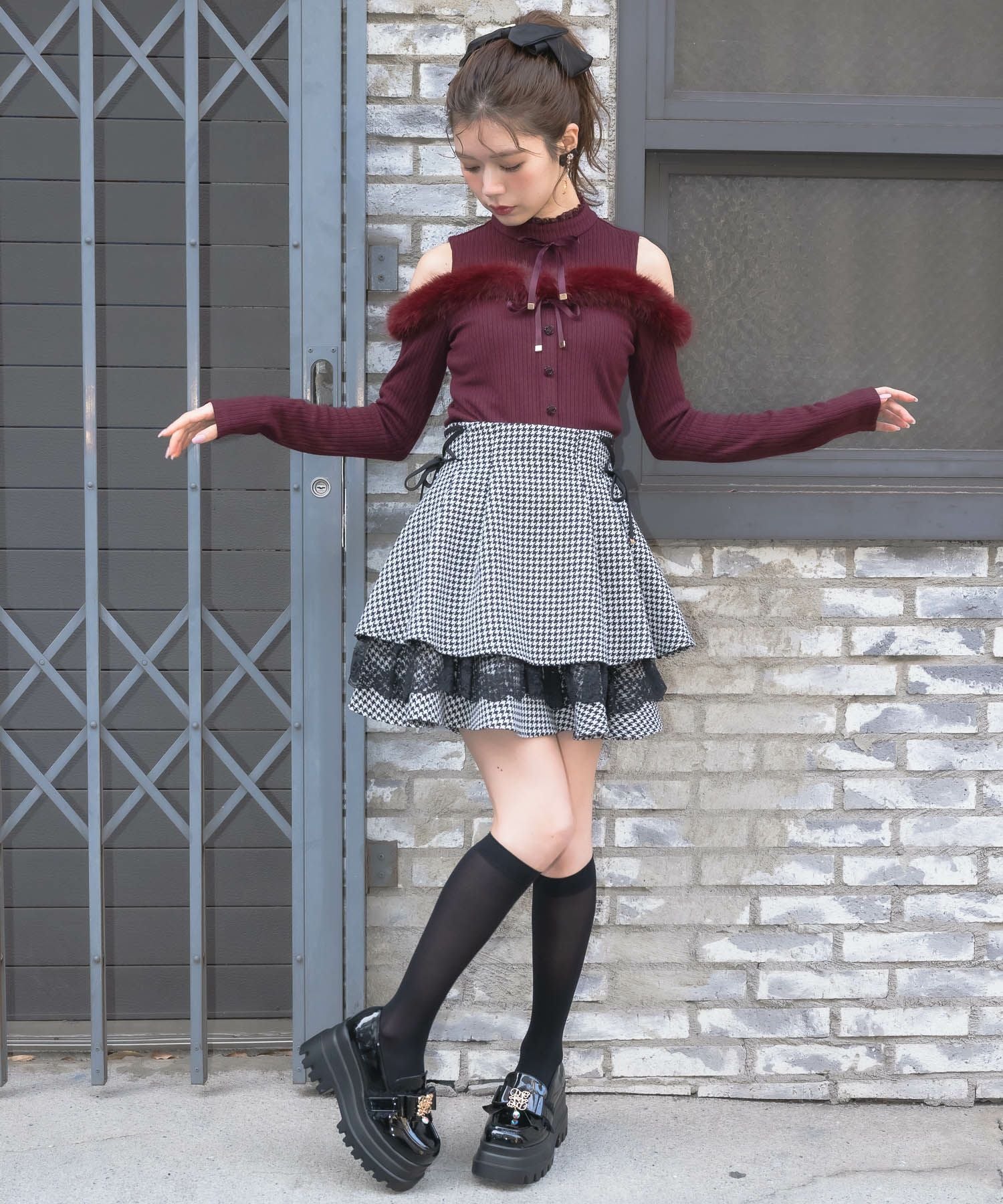 morphose ミニスカート　ベアー　ラビット ラッププリーツミニスカート レディース 全6色[品番：KH000013942