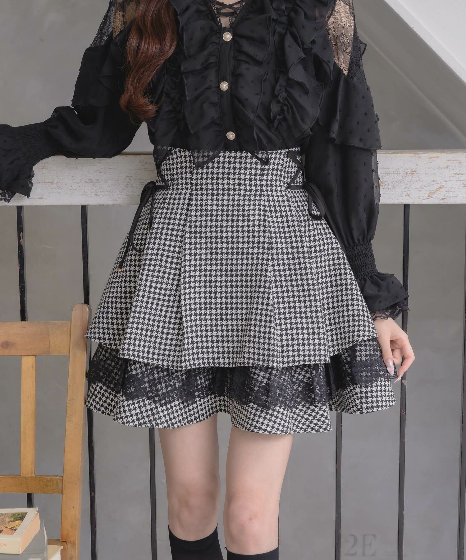 morphose ミニスカート　ベアー　ラビット レーシーティアードミニスカート | Rlab store