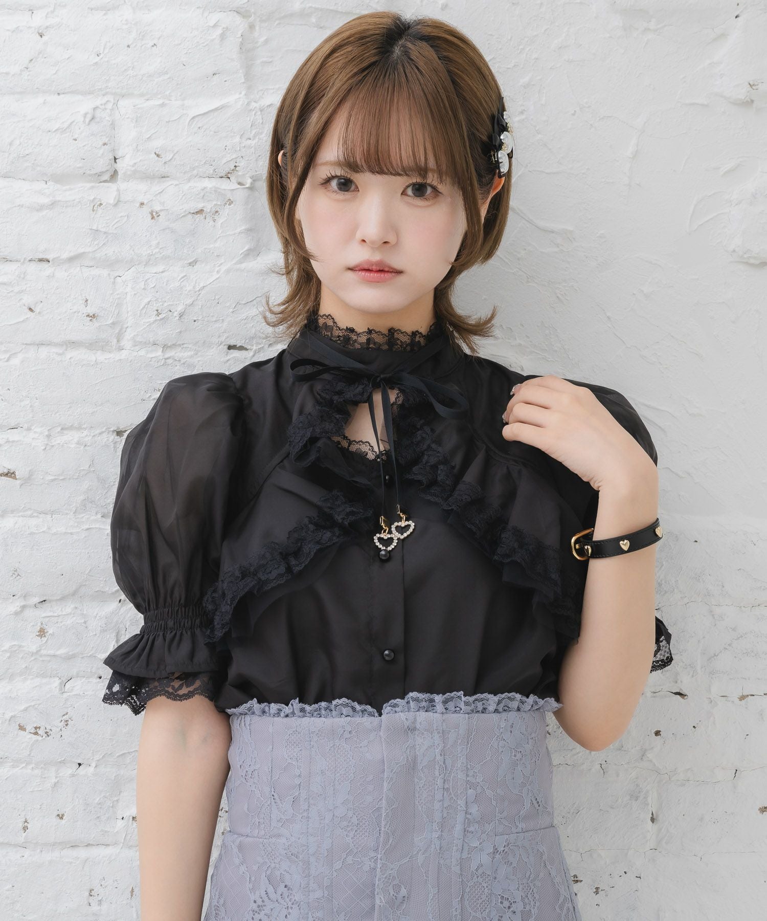 シアーチェックブラウス | Rlab store
