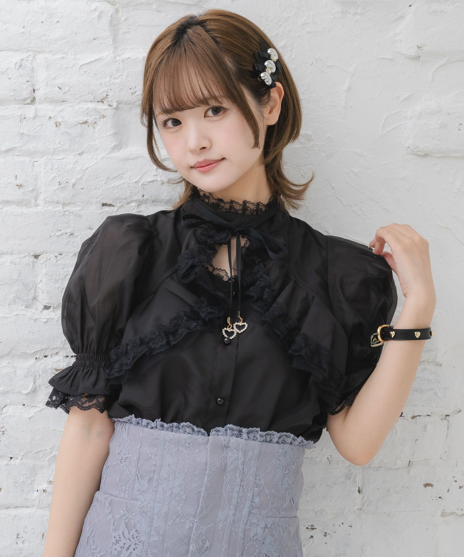 シアーチェックブラウス | Rlab store