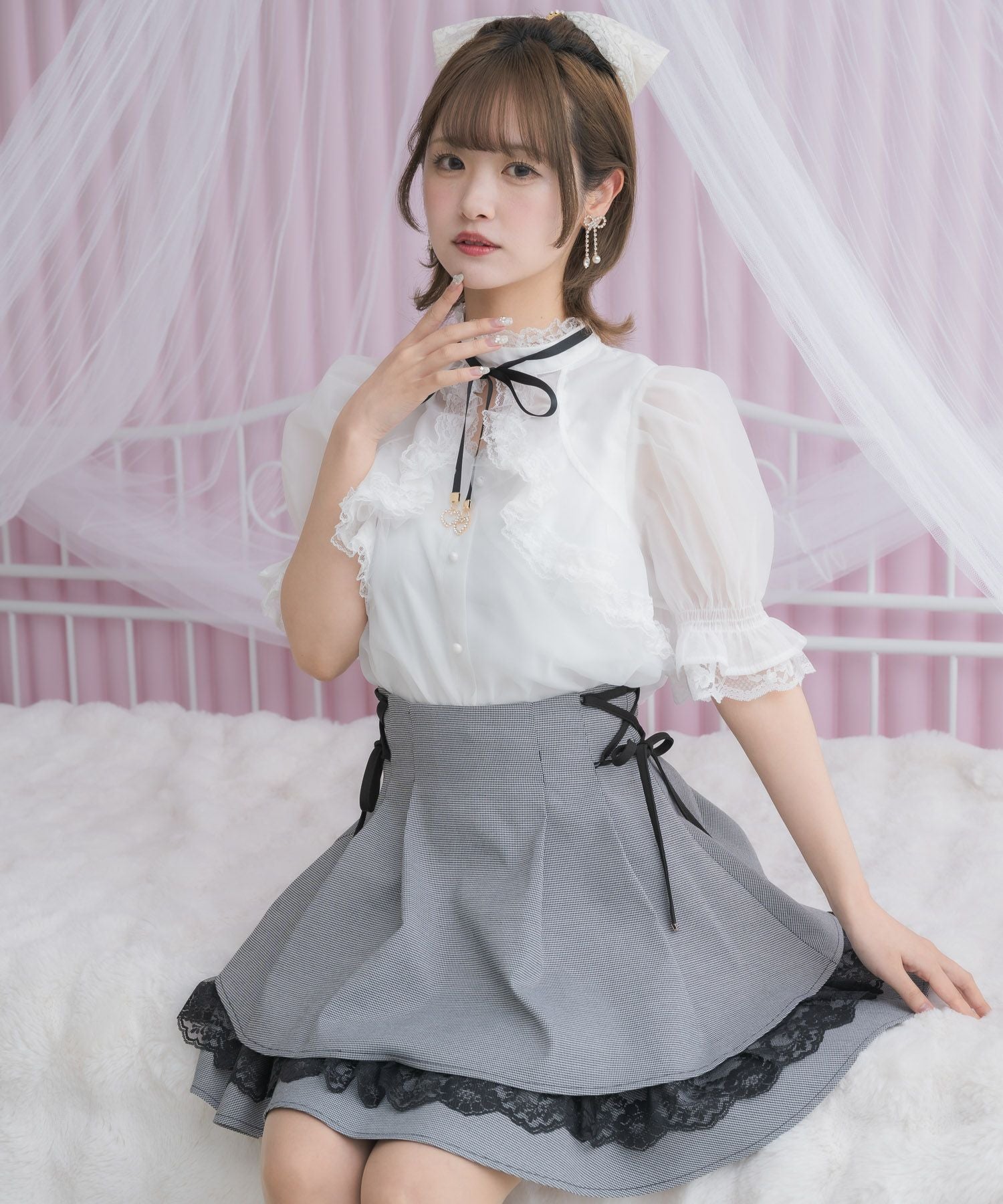 トップス ta ara シアーチェックブラウス | Rlab store