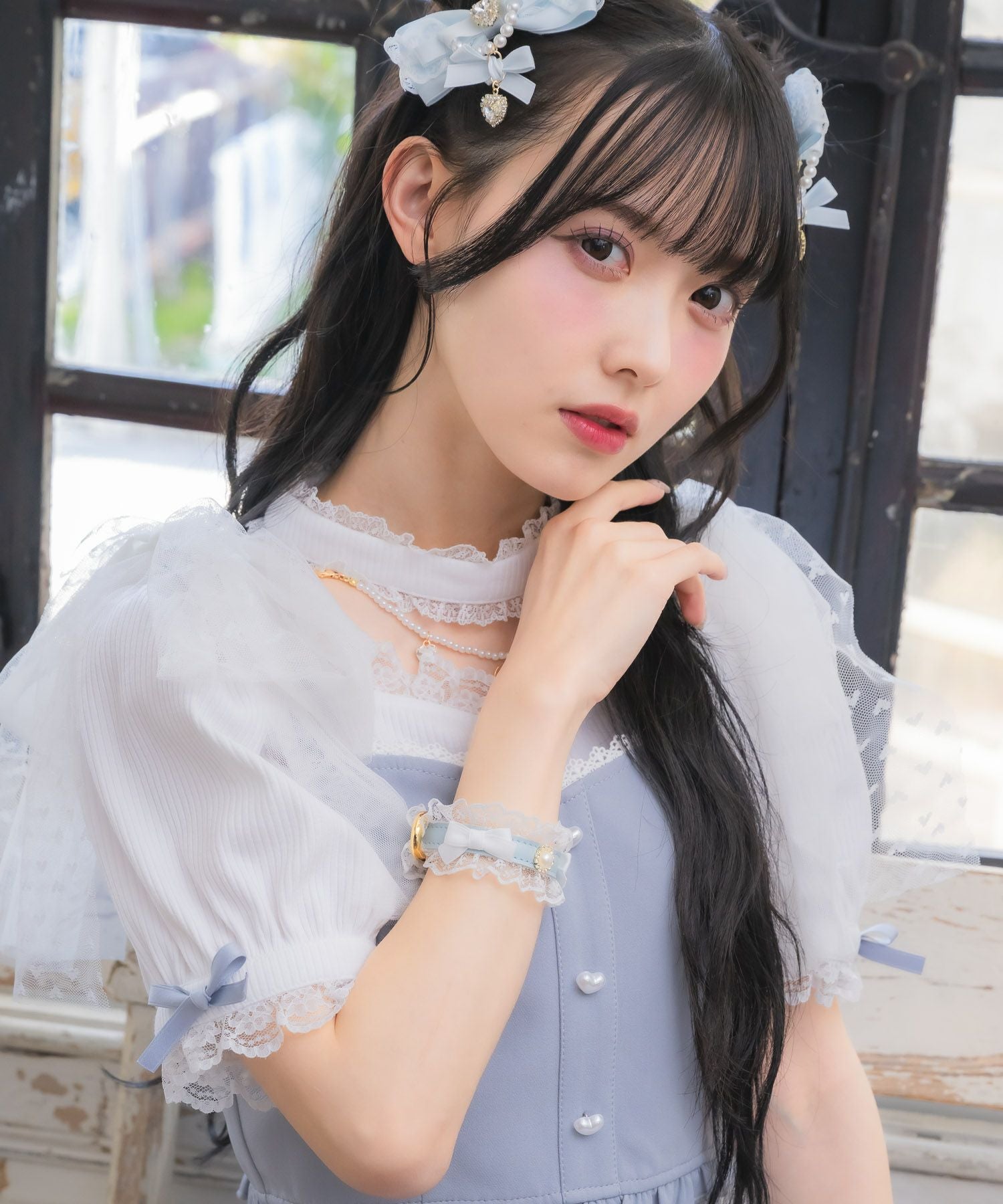 レースリボンハートパールブレスレット | Rlab store