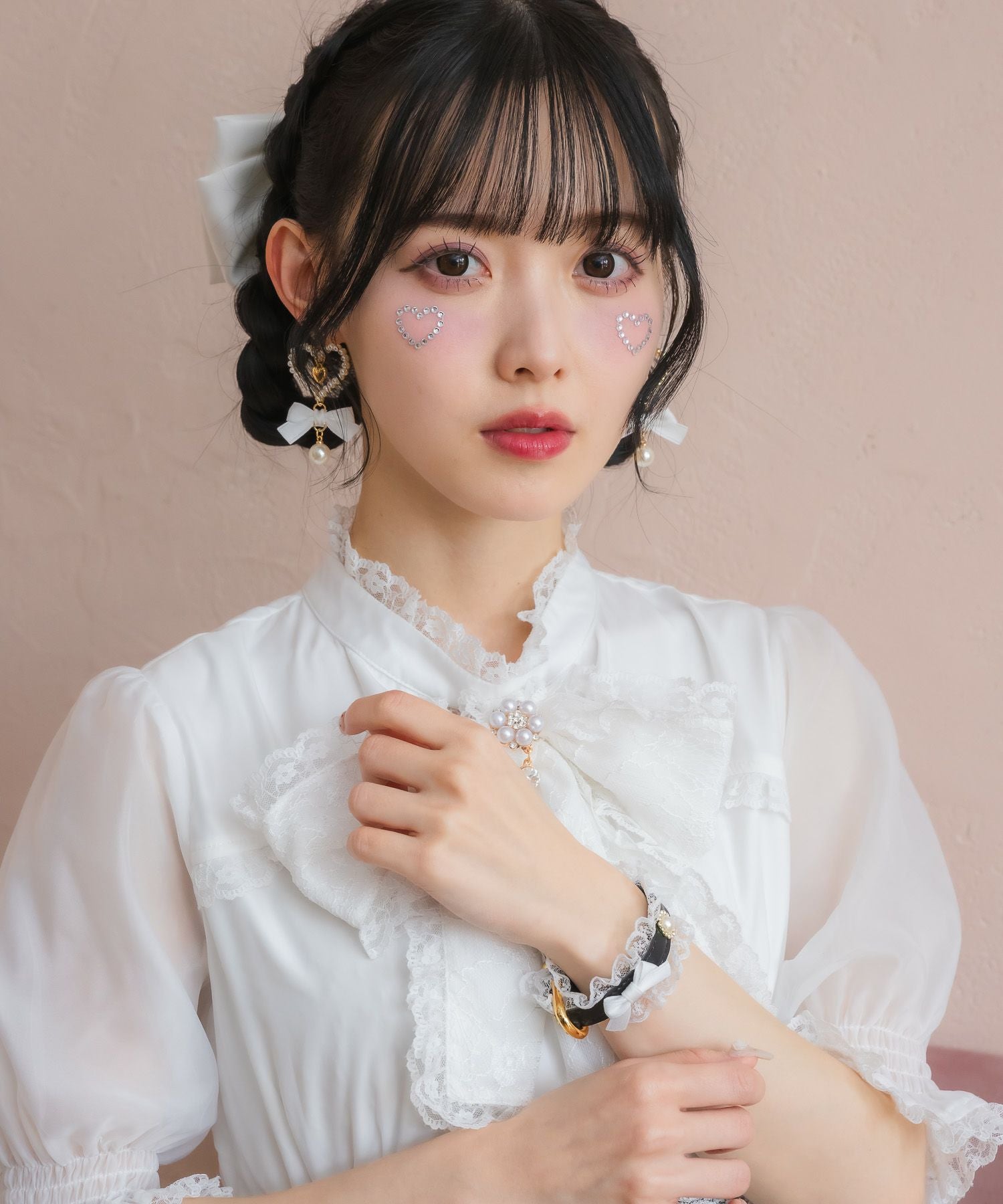 レースリボンハートパールブレスレット | Rlab store