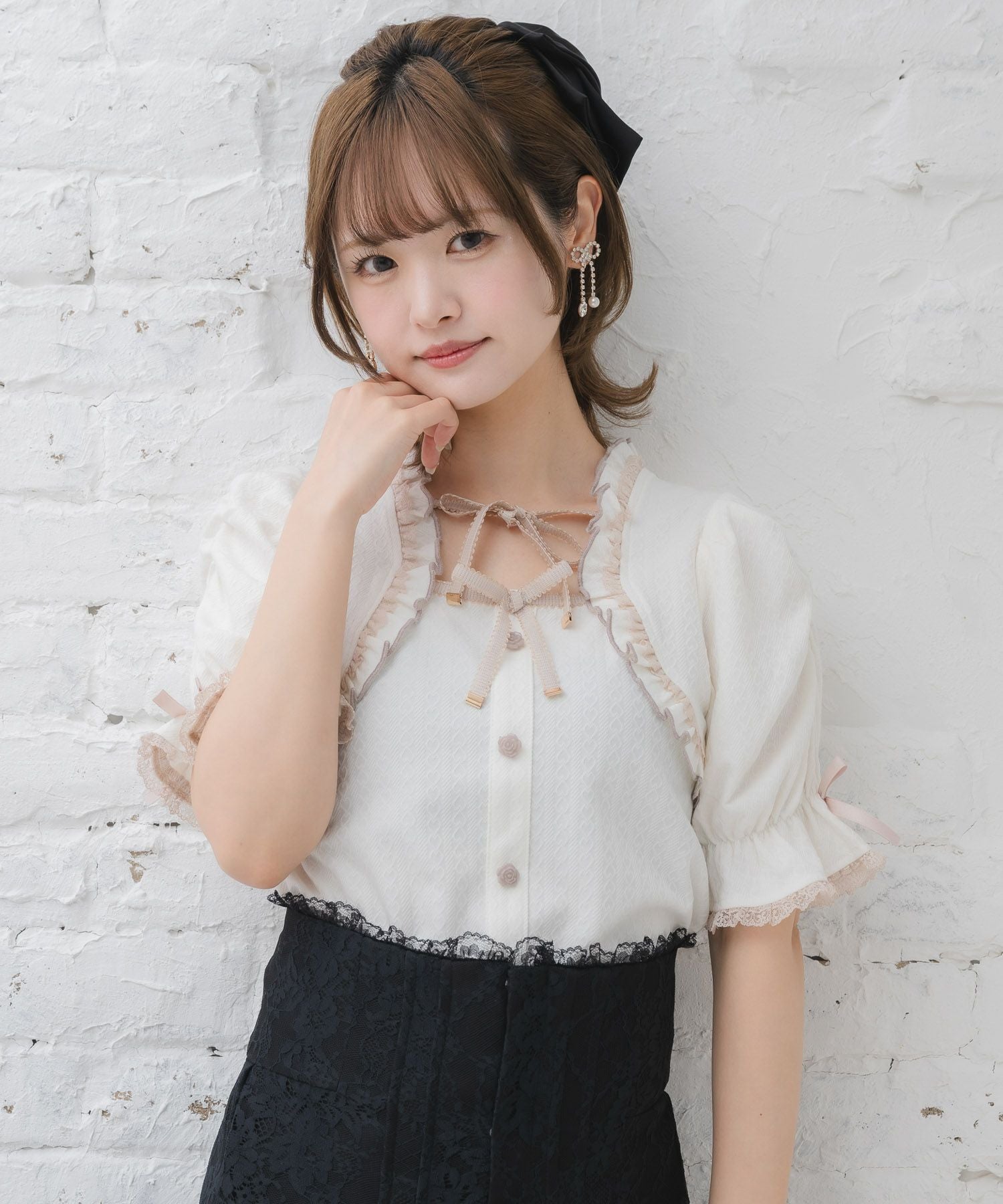 su  ルネ リボンボレロ Wリボンボレロ風トップス | Rlab store