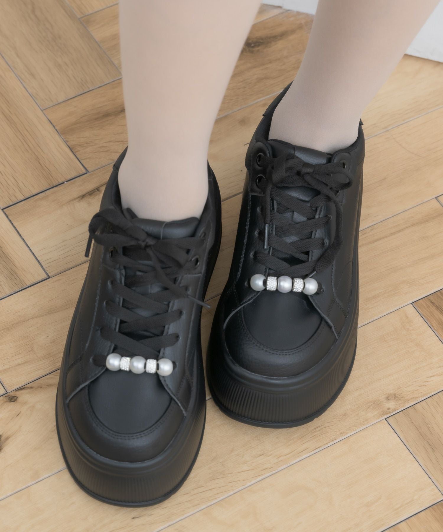 パールビジュープラットフォームスニーカー | Rlab store