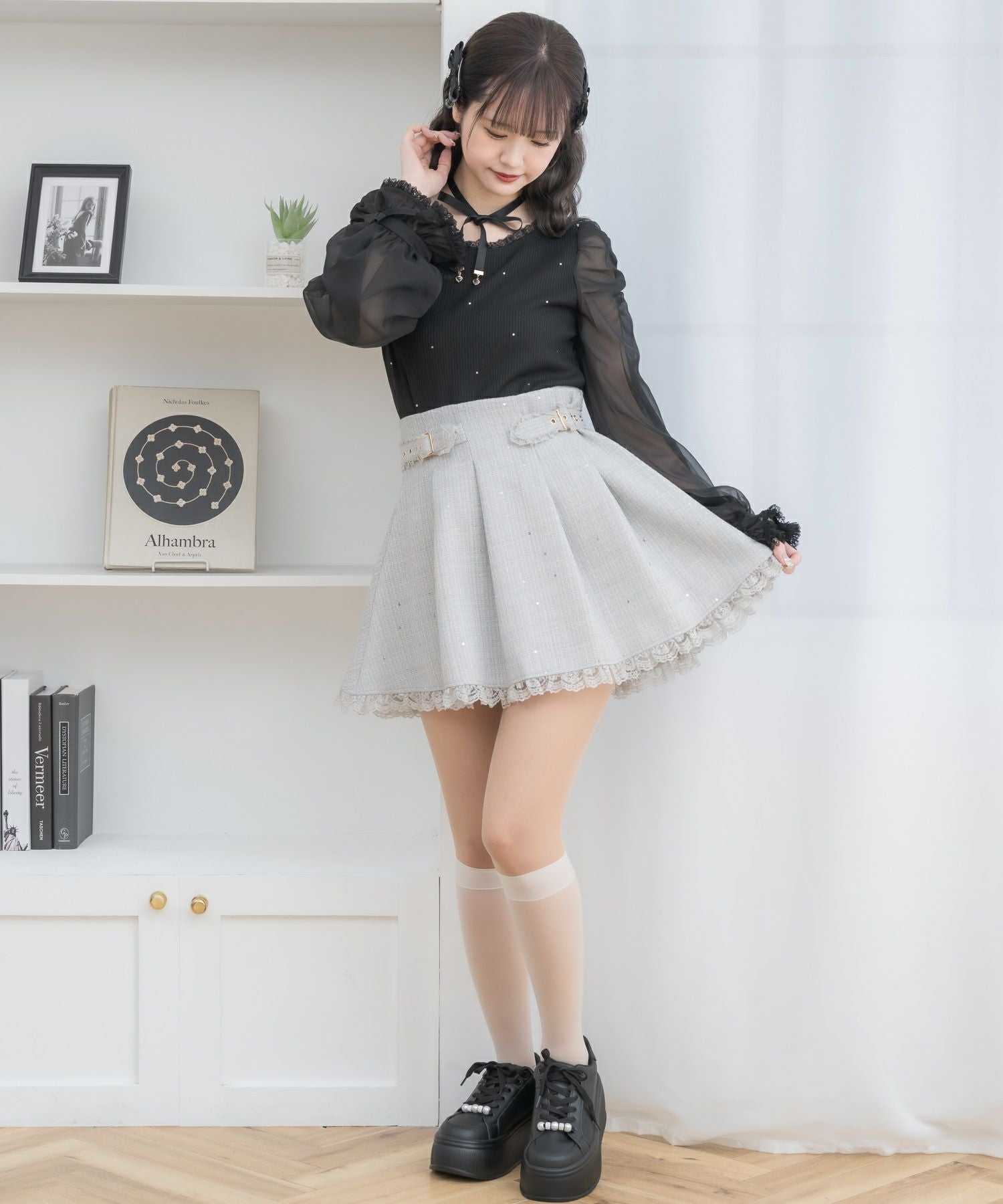 パールビジュープラットフォームスニーカー | Rlab store