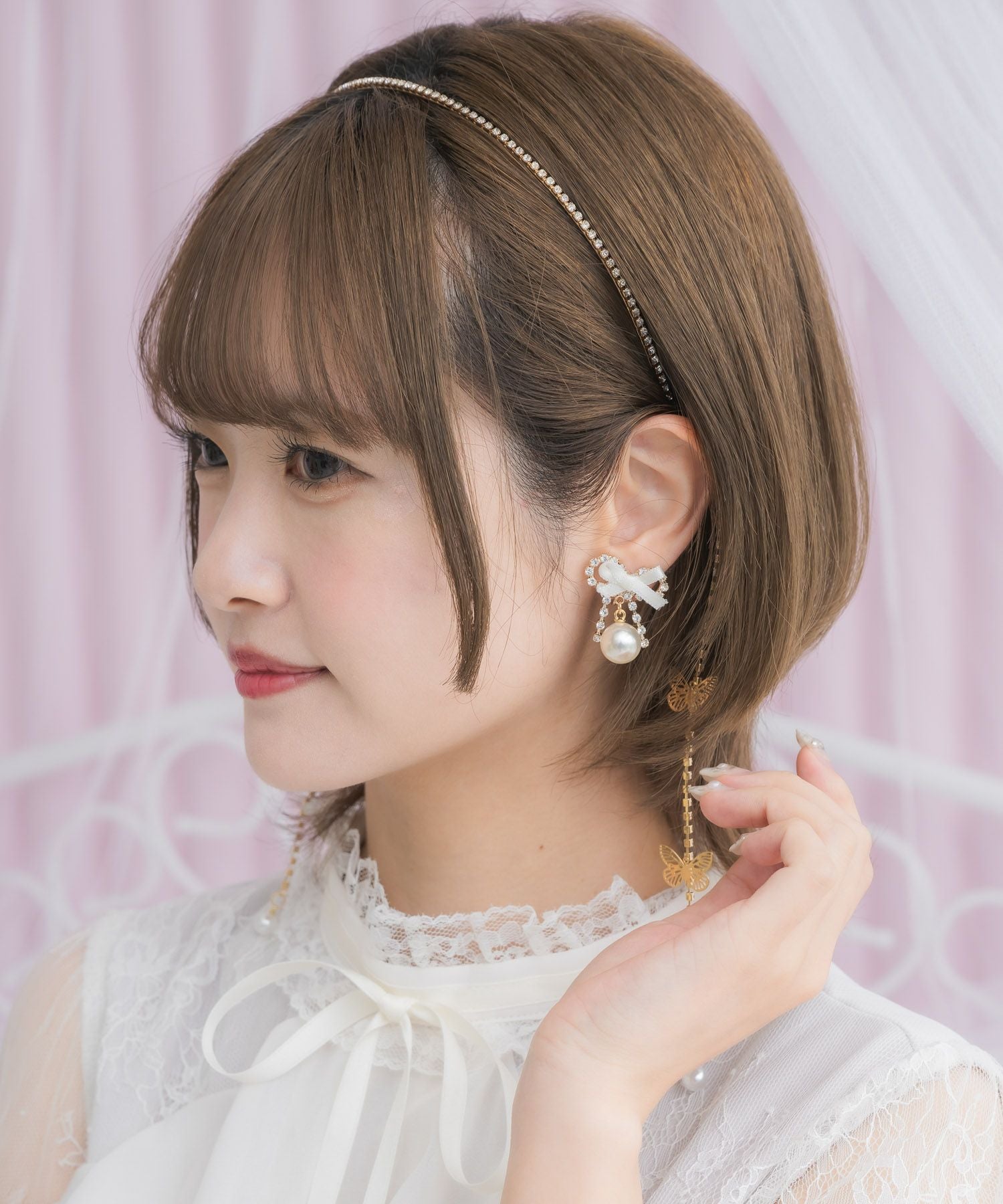 ミニリボンパールイヤリング | Rlab store