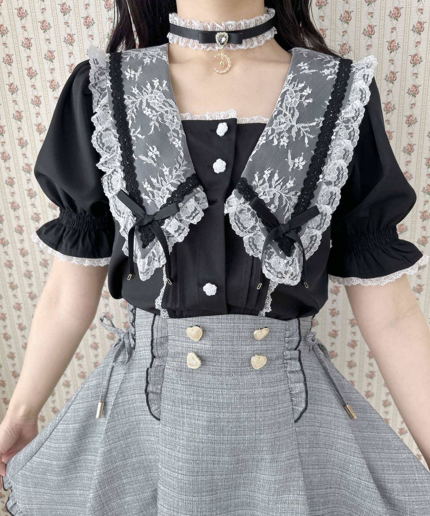 cen. my clozette セーラーカラーフレアブラウス パール釦セーラーカラーブラウス | Rlab store