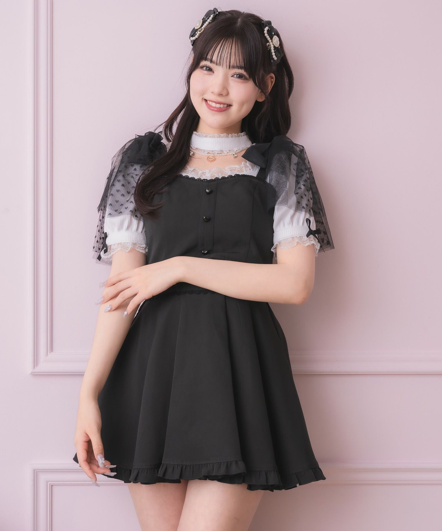 チュールリボンビスチェ×デコルテ開きトップスセット | Rlab store