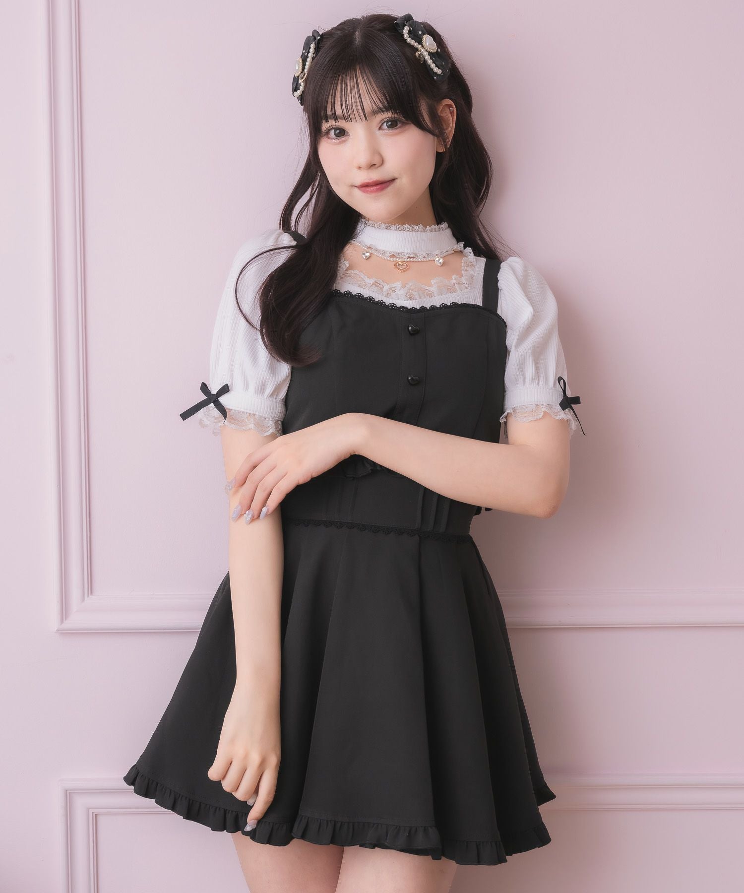 チュールリボンビスチェ×デコルテ開きトップスセット | Rlab store