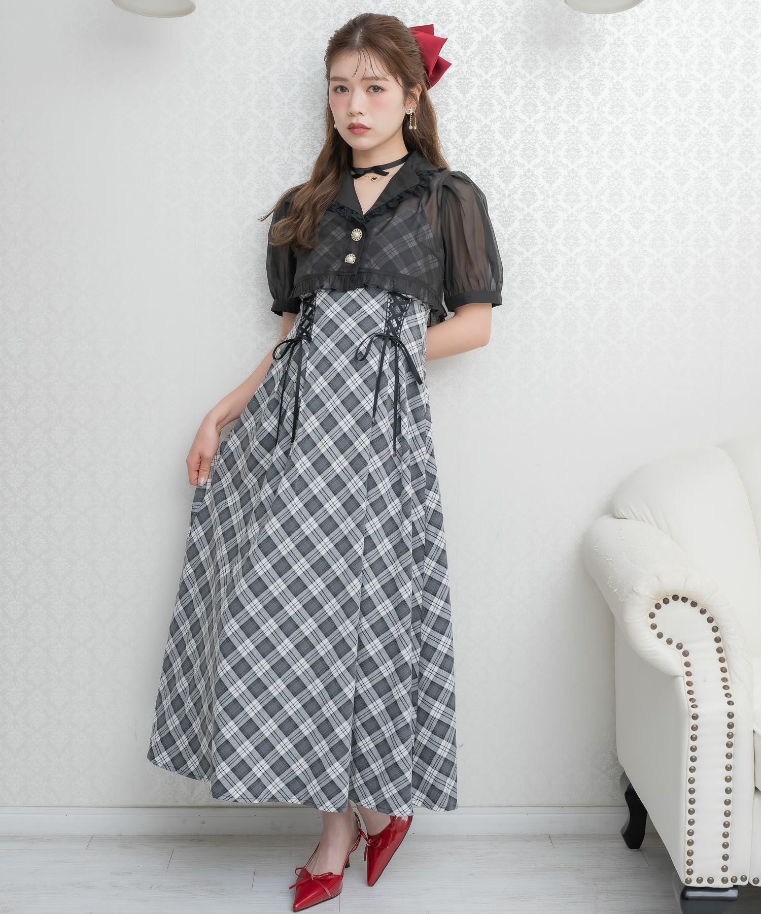 テーラードシアーブラウス×キャミワンピースセット | Rlab store
