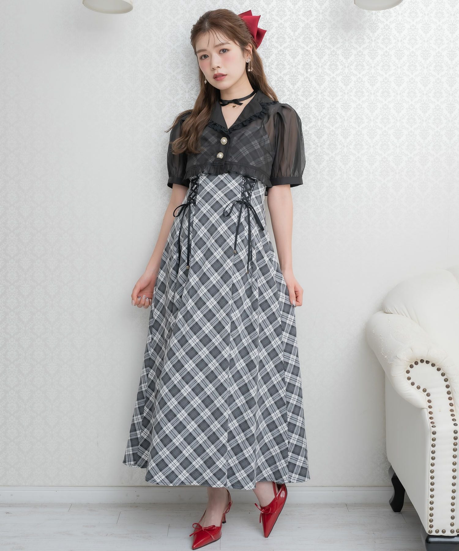 テーラードシアーブラウス×キャミワンピースセット | Rlab store