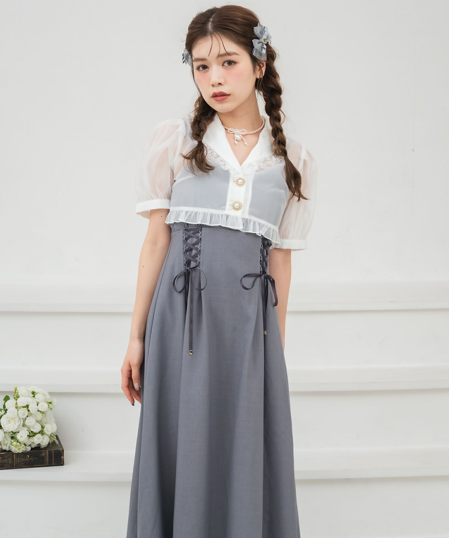 テーラードシアーブラウス×キャミワンピースセット | Rlab store