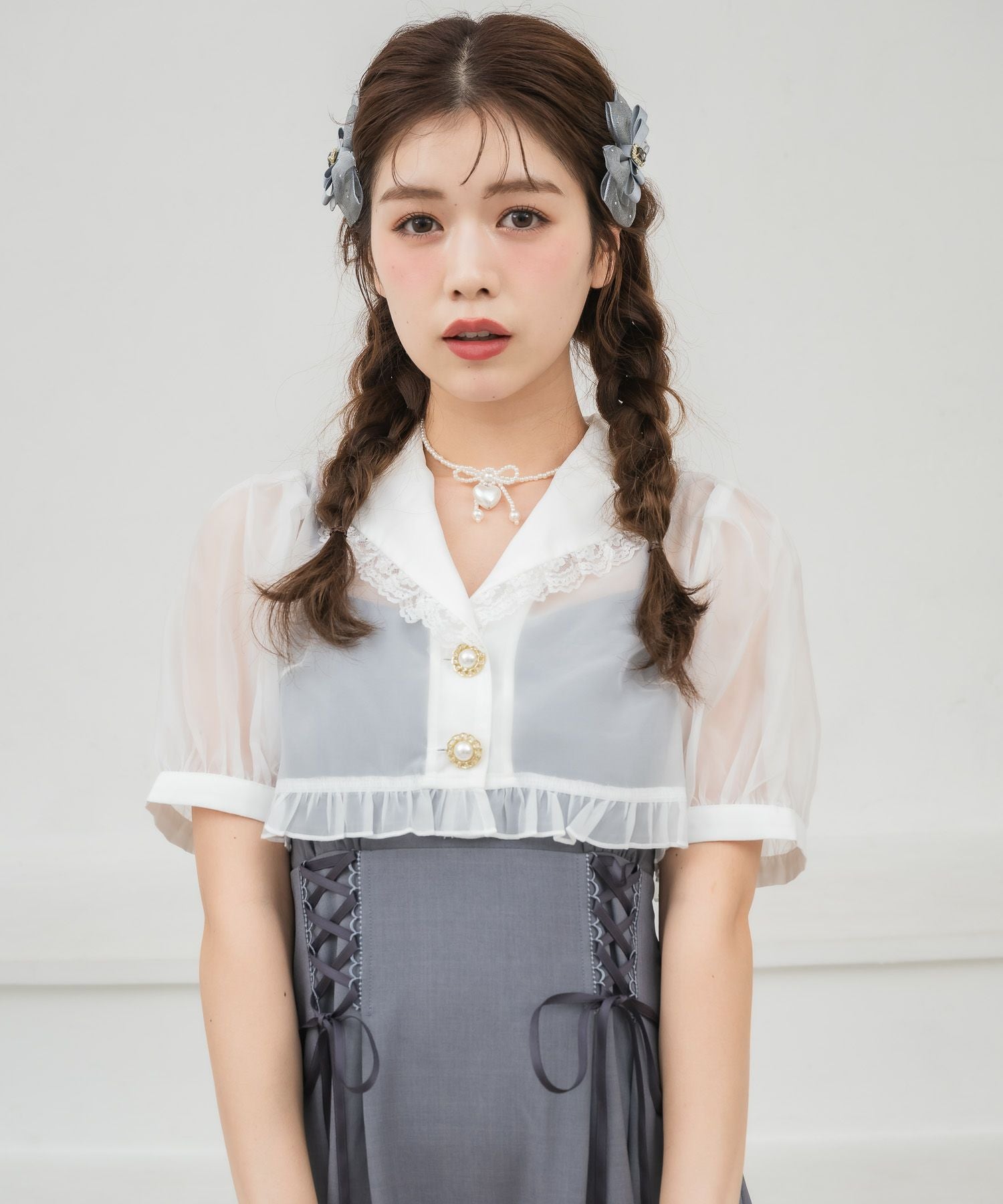 テーラードシアーブラウス×キャミワンピースセット | Rlab store