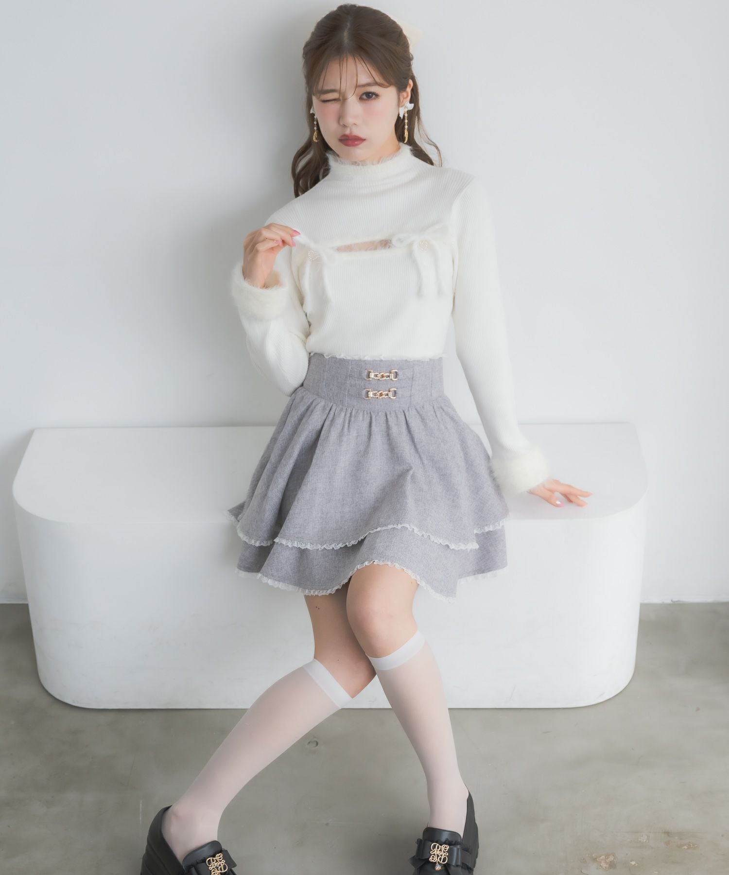チェーンバックルWフレアスカート | Rlab store チェーンバックルWフレアスカート | Rlab store