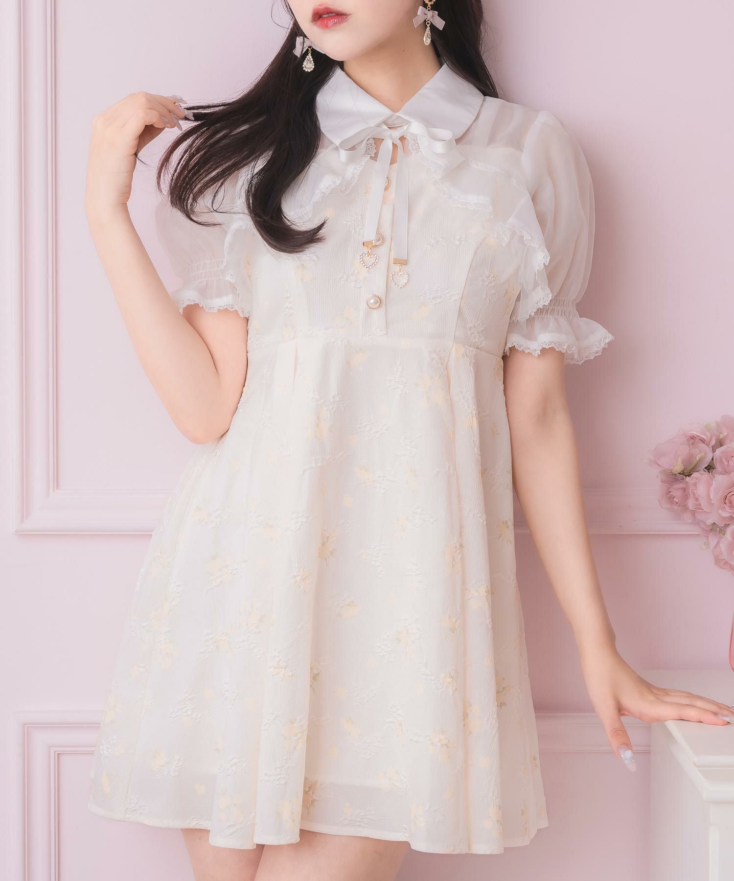 シアーボレロ風フラワーワンピース | Rlab store