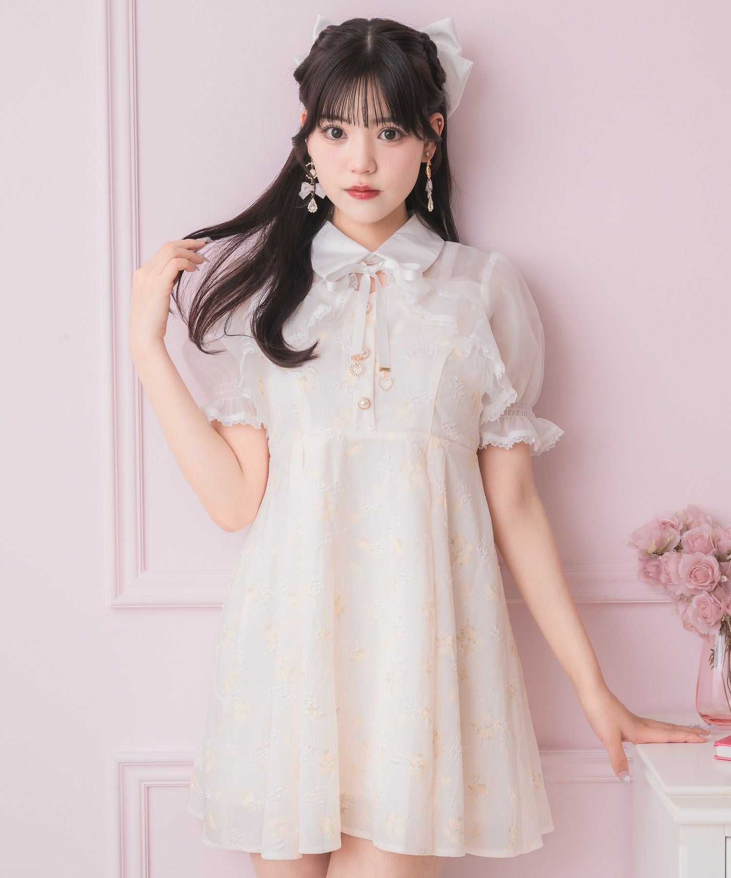 シアーボレロ風フラワーワンピース | Rlab store