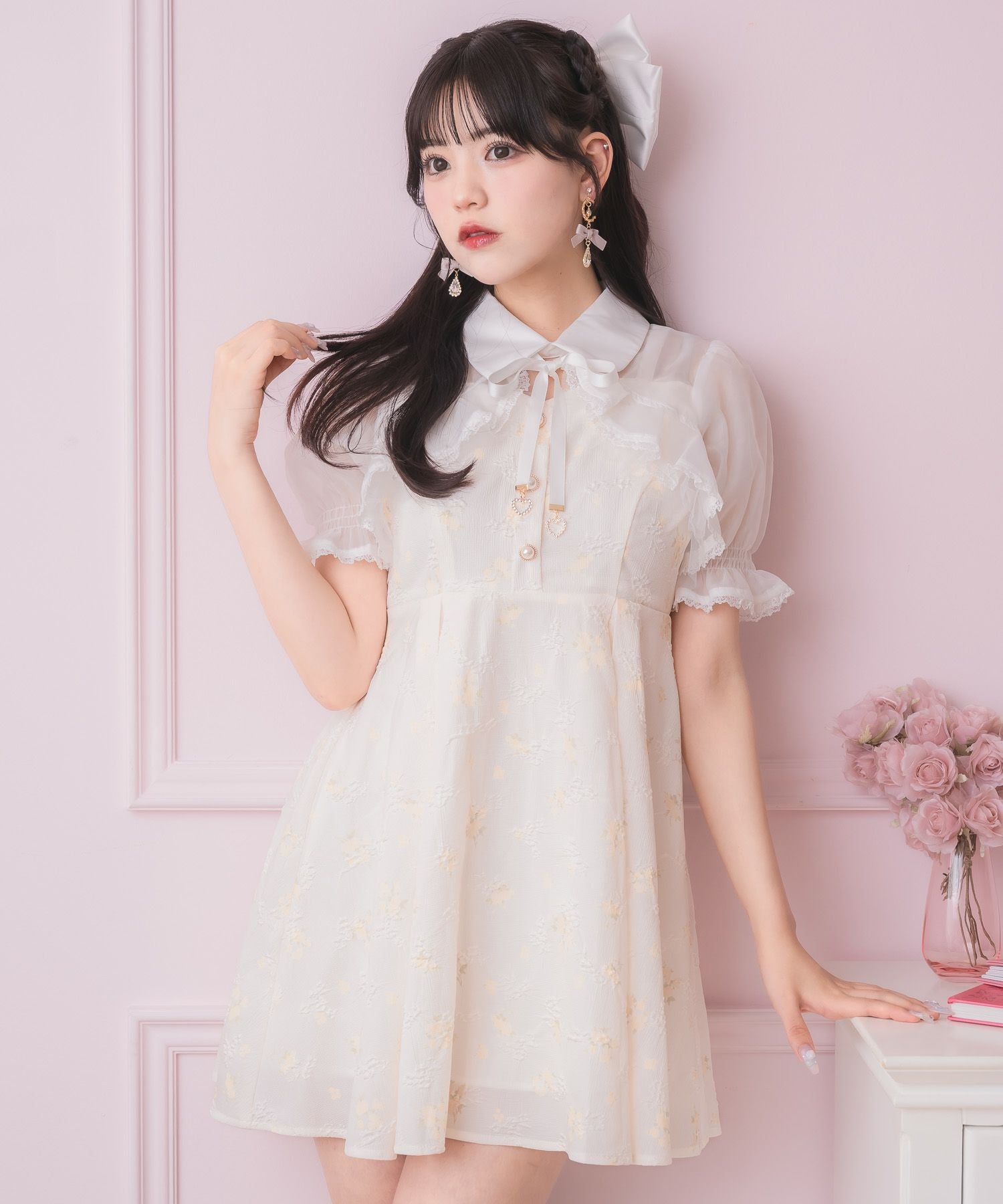 シアーボレロ風フラワーワンピース | Rlab store