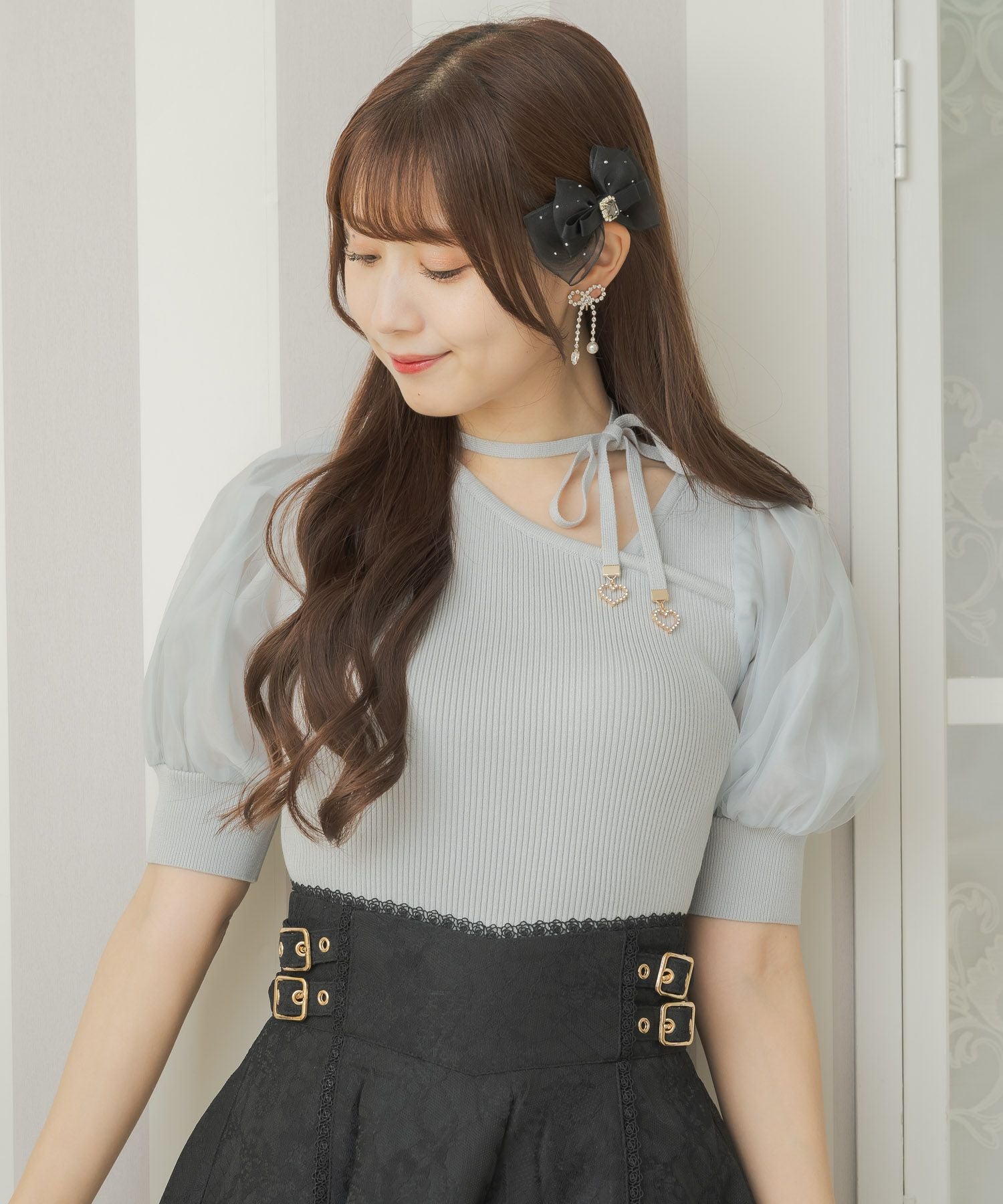 アシメデコルテ開きニット | Rlab store