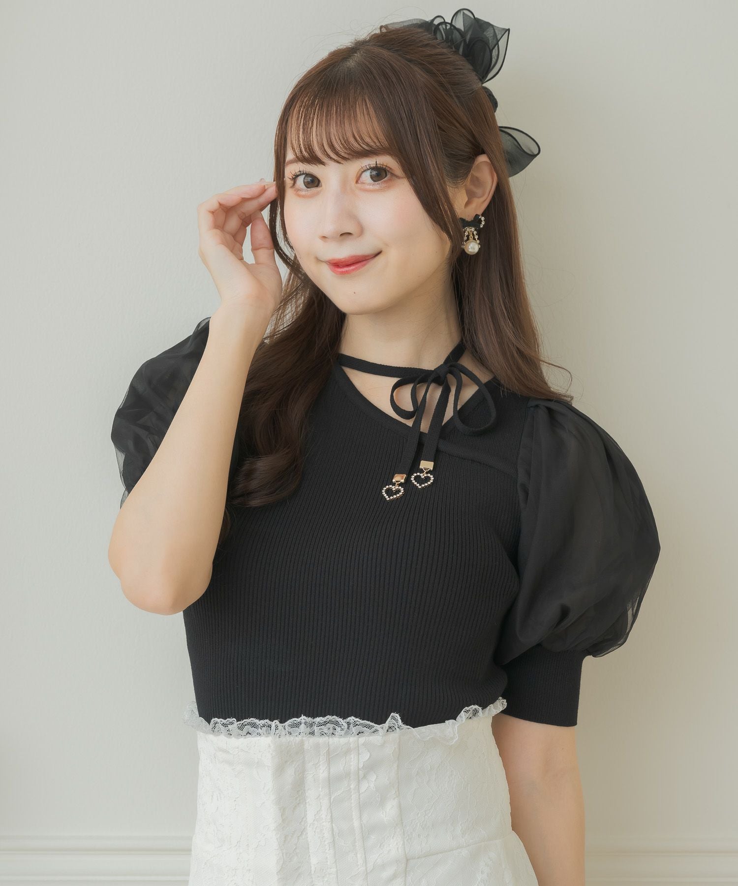 ハート釦シアーニットカーデ | Rlab store