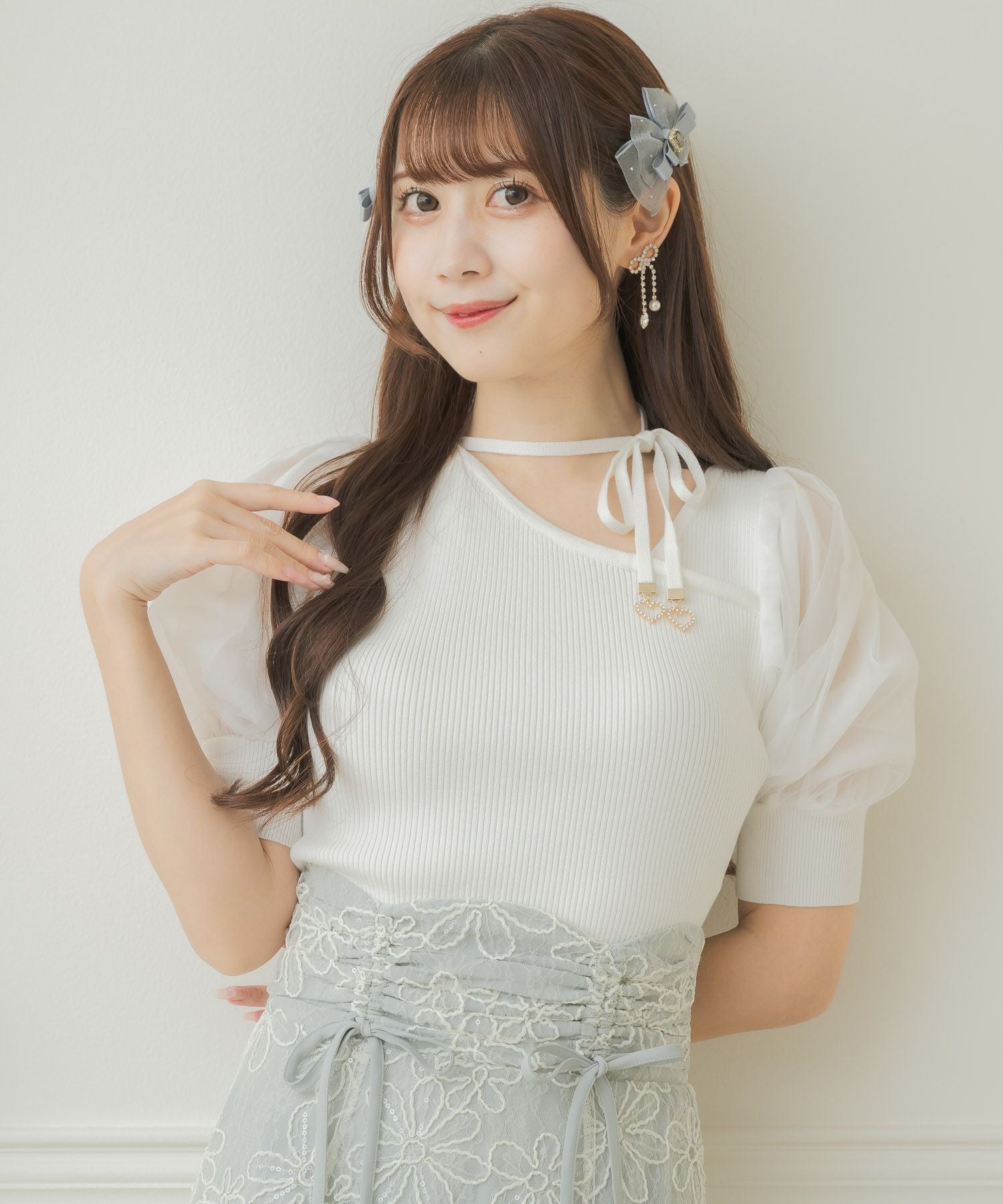 アシメデコルテ開きニット | Rlab store
