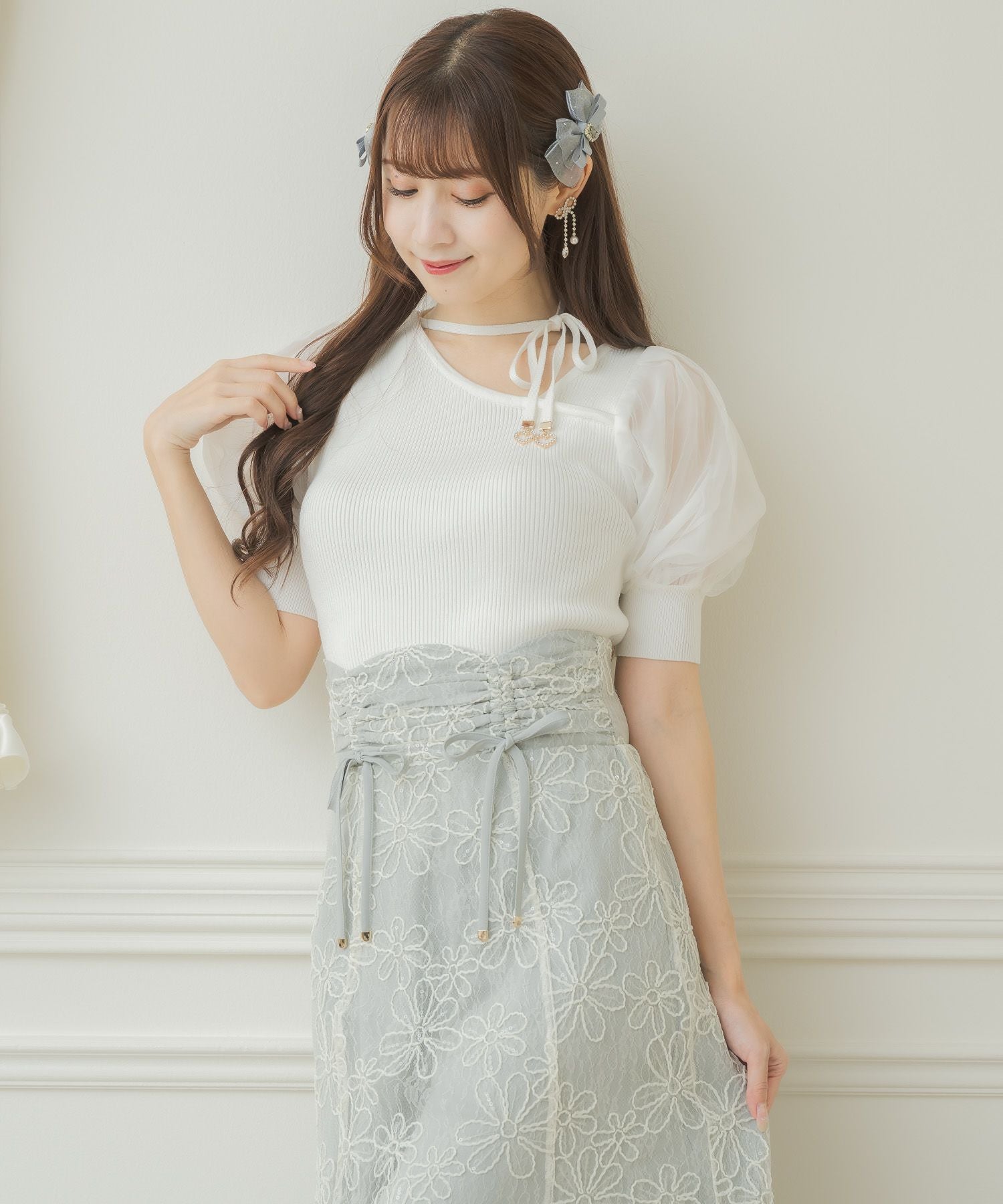 アシメデコルテ開きニット | Rlab store