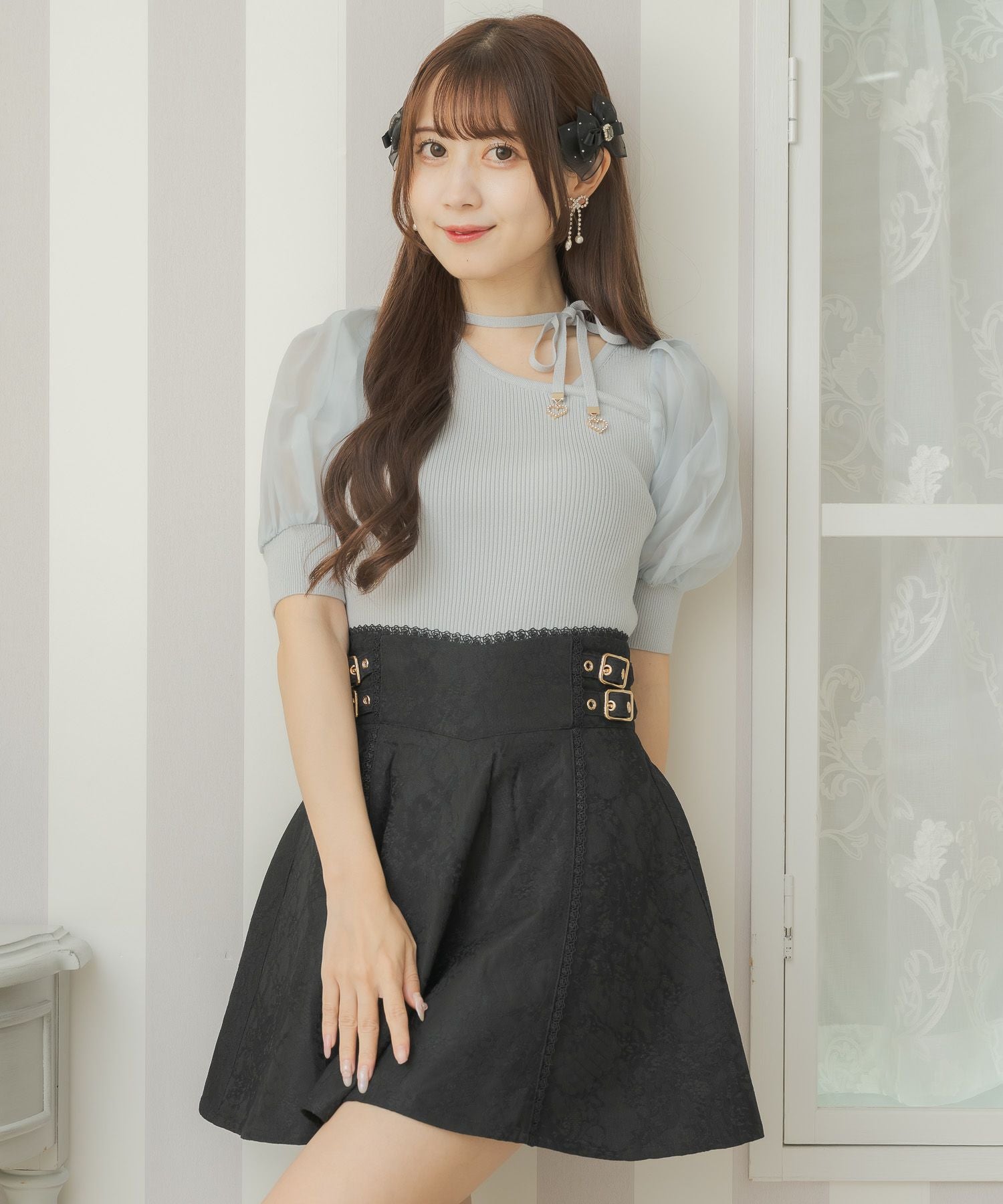 アシメデコルテ開きニット | Rlab store