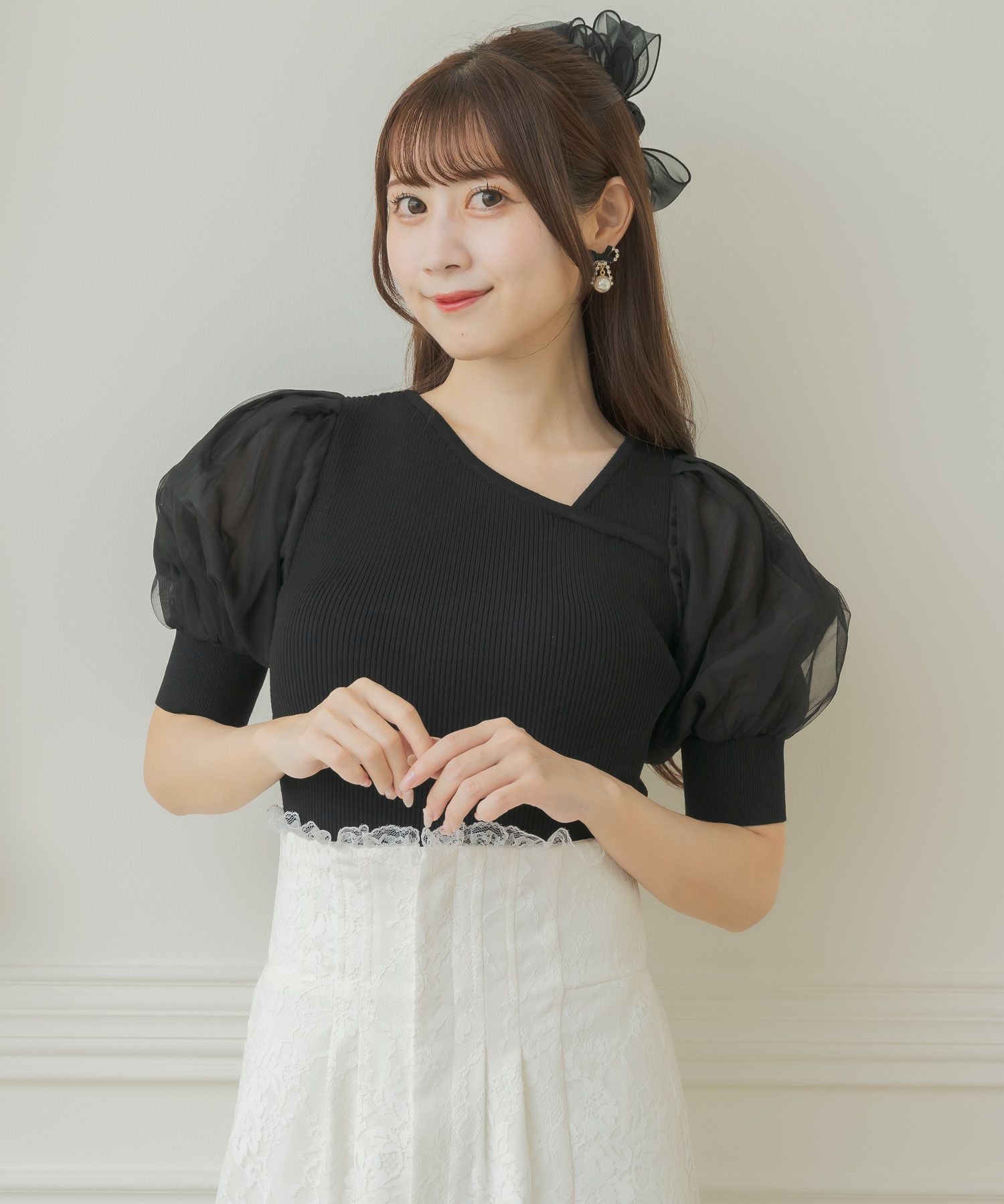 アシメデコルテ開きニット | Rlab store