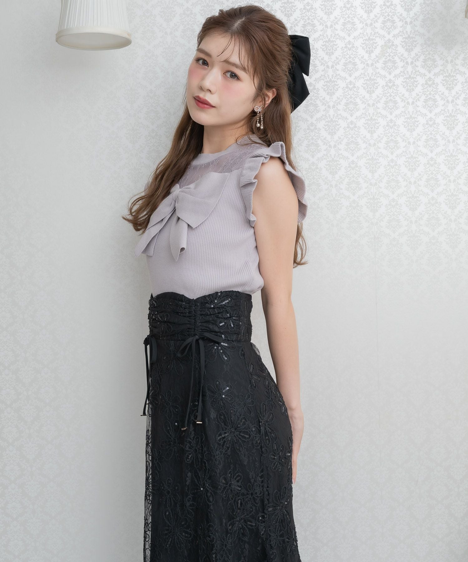 フラワー刺繍レーシースカート | Rlab store